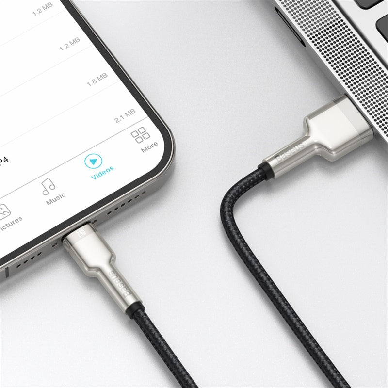 Baseus Premium Cafule Series 25cm Metal USB to Lightning Charging Cable - Fast Charging & Durable for iPhone, iPad - Perfect for Home, Office & Travel