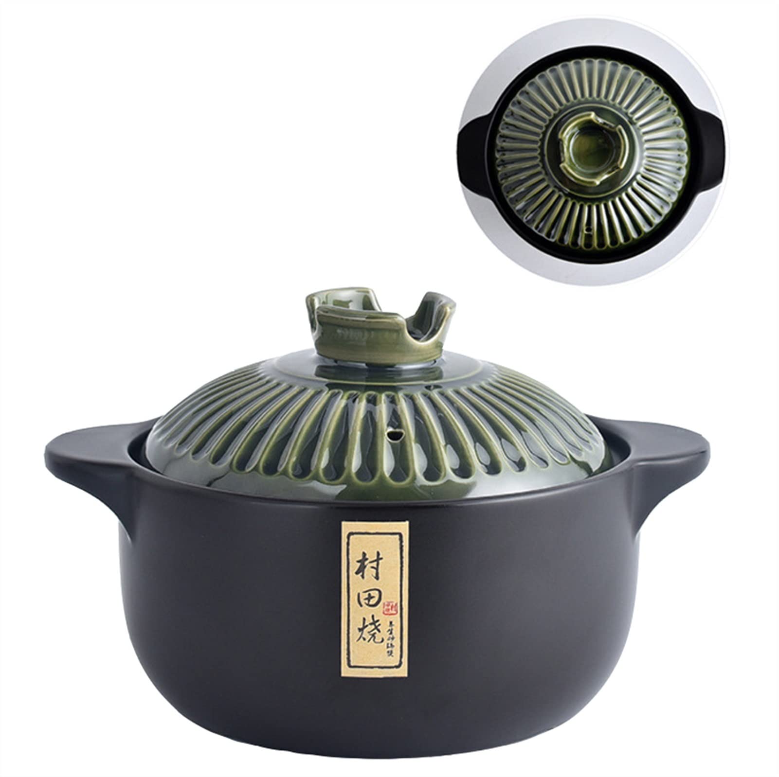 Premium 2.5L Ceramic Cooking Pot - Japanese Donabe Style Clay Pot for Stews, Soups & Hot Pots | Traditional Earthenware Casserole & Stockpot | Perfect for Slow Cooking, Braising & Serving Authentic Asian Dishes at Home