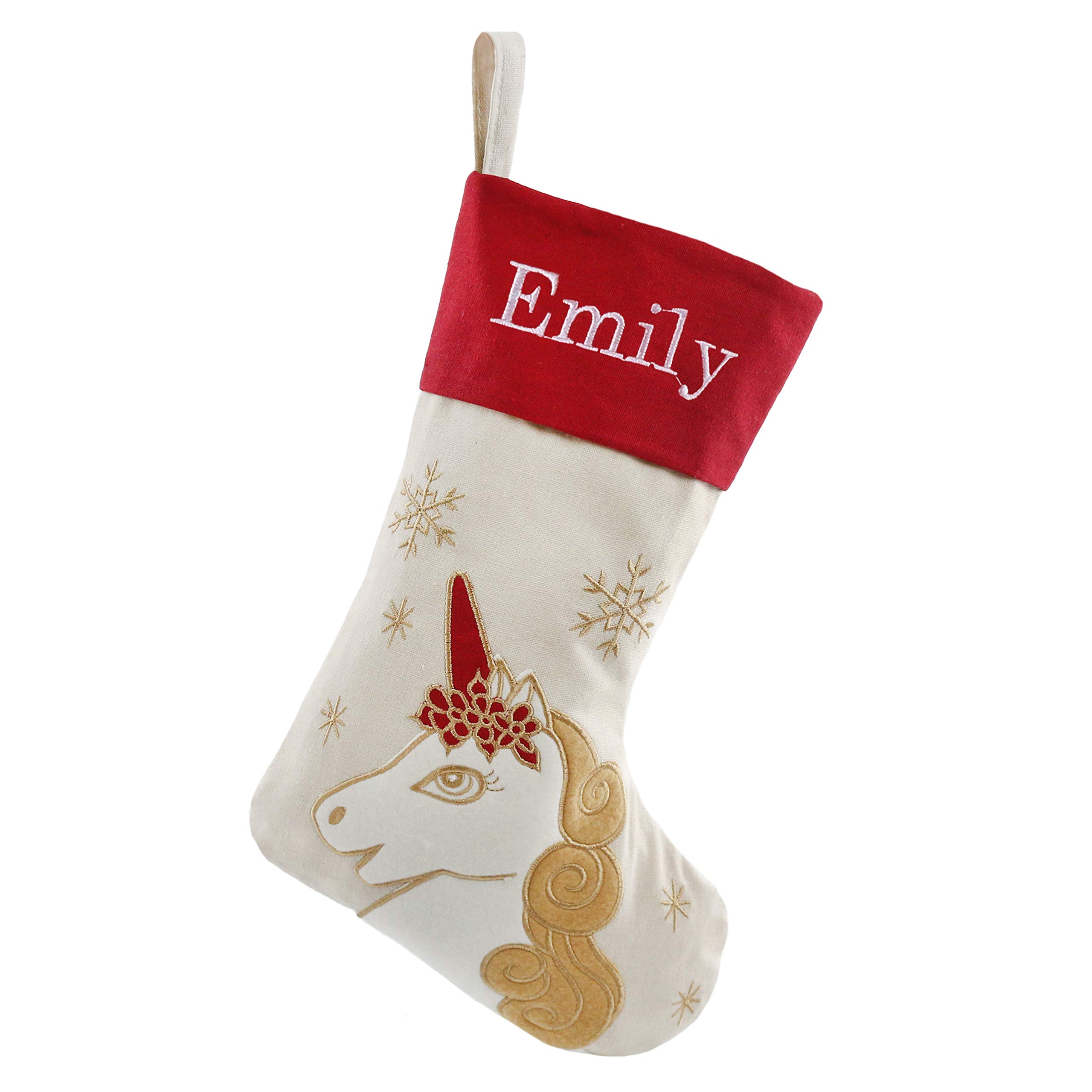 Custom Embroidered Unicorn Christmas Stockings - Personalized Holiday Decor for Girls, Xmas Tree Hanging Ornaments & Party Decorations | Perfect for Gift Giving, Christmas Celebrations & Festive Home Decor