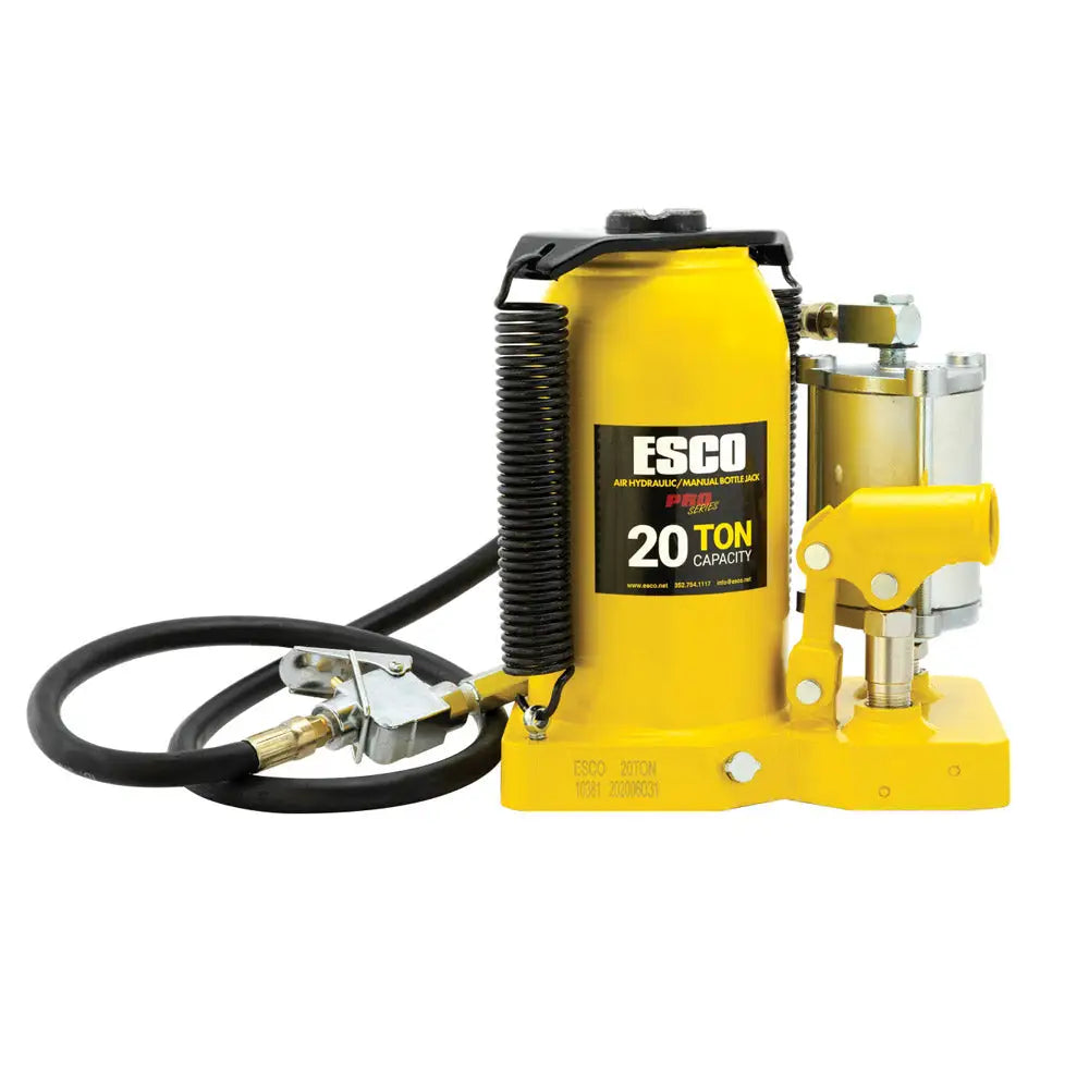 ESCO 10381 Pro Series 20 Ton Air Hydraulic Bottle Jack - Heavy Duty Car Lift for Trucks, SUVs, and Automotive Repair | Ideal for Garage, Workshop, and Roadside Emergencies