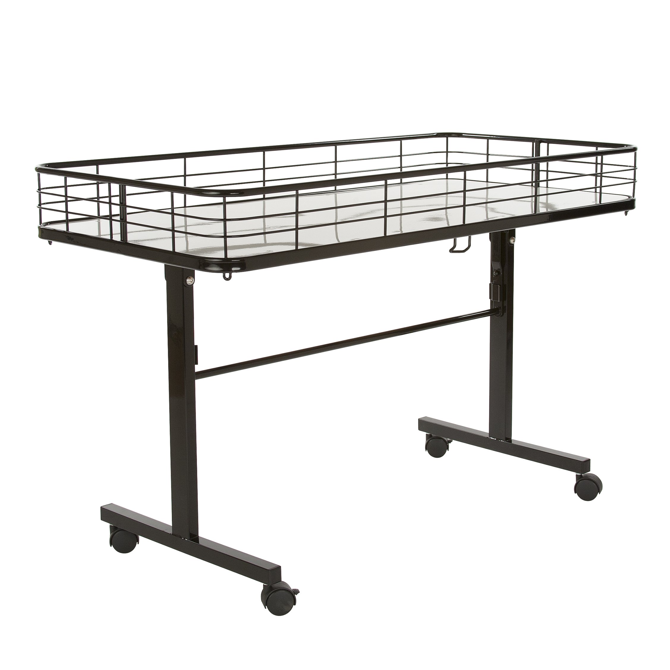 Econoco Commercial Folding Dump Table - Heavy Duty Black Utility Table for Restaurants, Warehouses & Events (DT48/B) - Perfect for Food Service, Industrial Work & Outdoor Activities