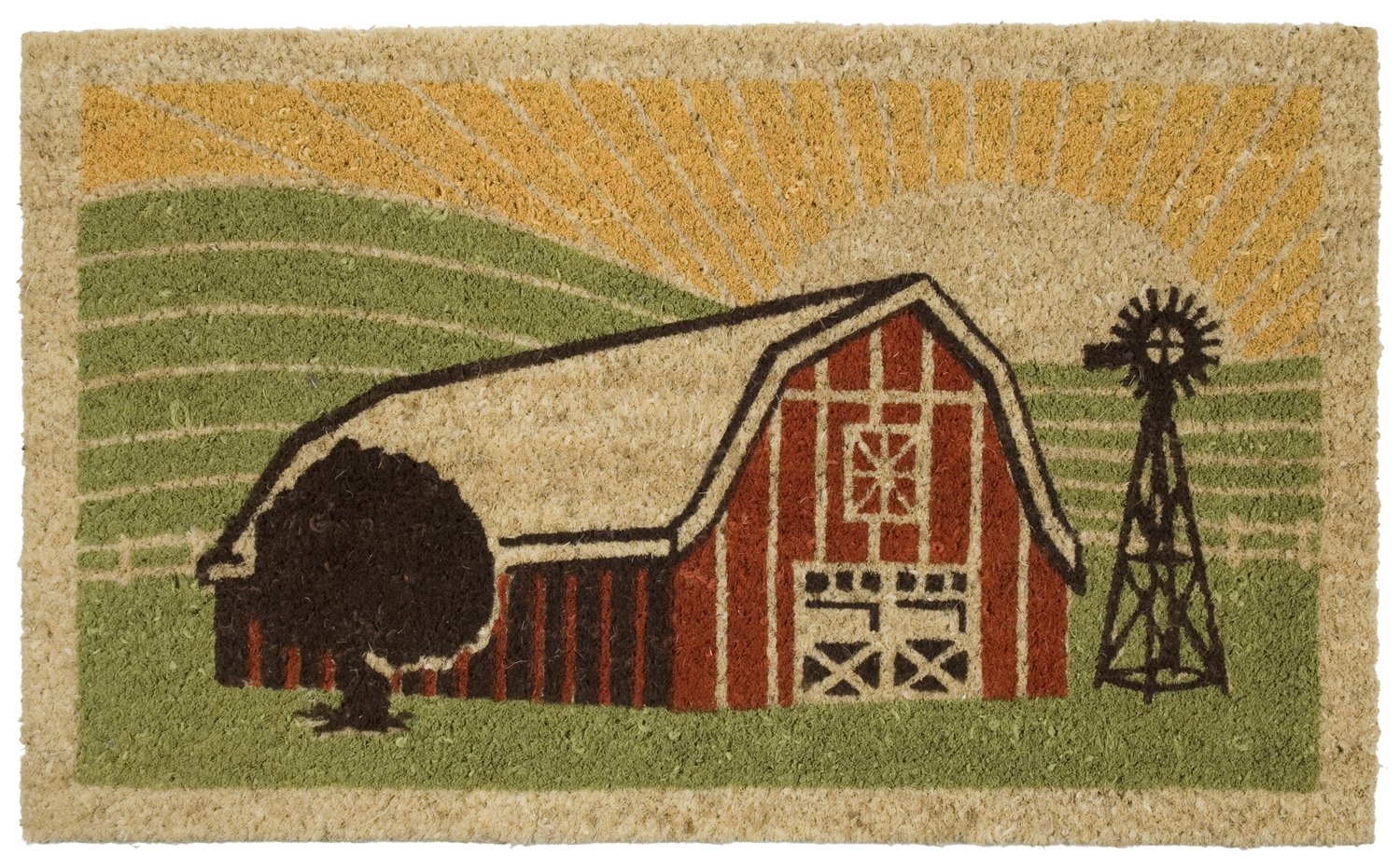 Now Designs Farmers Market Doormat - Non-Slip Indoor/Outdoor Welcome Mat for Entryway, Front Door, Patio - Farmhouse Style Decor for Home & Garden
