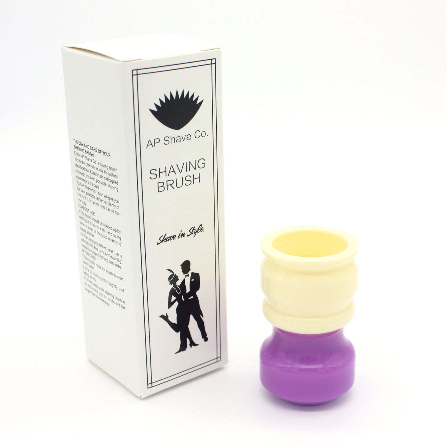 Premium Ivory & Purple Shaving Brush Handle - Fits 26mm & 28mm Knots - Perfect for Wet Shaving & Grooming Kits - Luxury Shaving Accessory for Men's Beard Care Routine