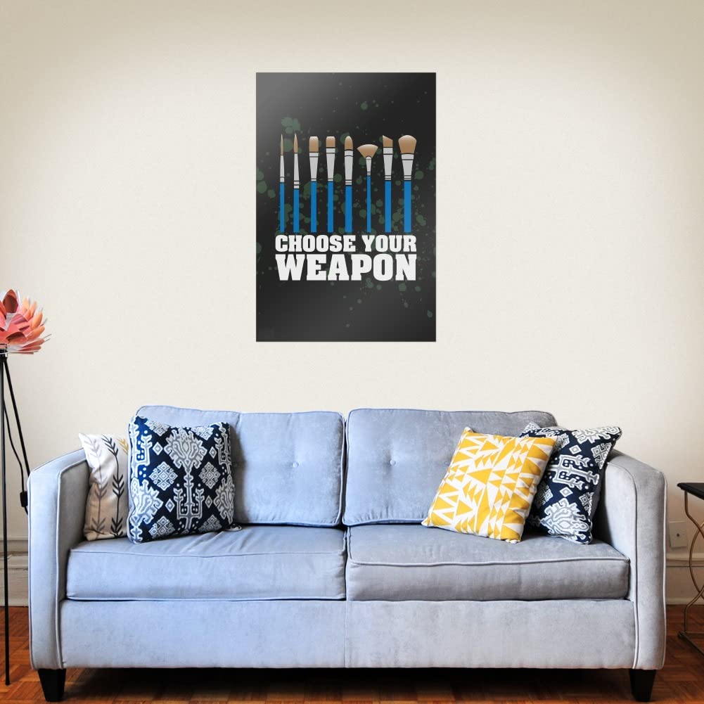 GRAPHICS & MORE - Custom Artist Paintbrush Wall Art Poster - Handmade Home Décor for Living Room, Bedroom & Office