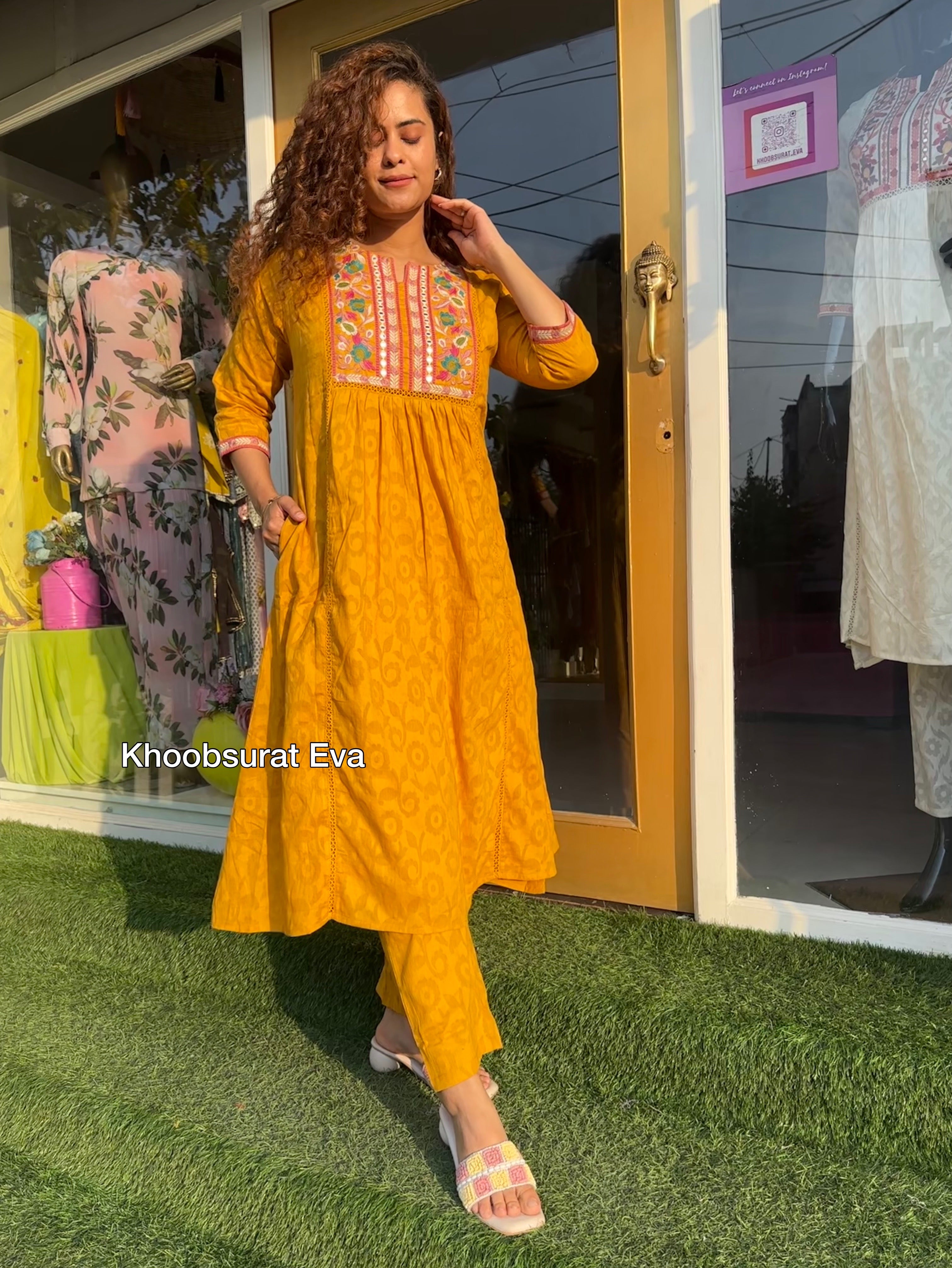 Stylish Yellow Embroidered Cotton Coord Set for Women - Perfect for Summer Outfits, Beach Vacations & Casual Wear