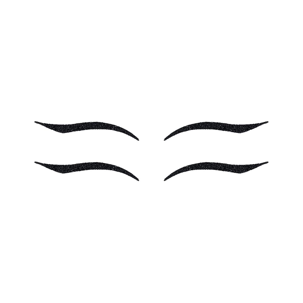 Comet Busters Glitter Black Eyeliner Stickers (EL130) - Waterproof Self-Adhesive Eye Makeup Decals for Parties, Halloween & Cosplay