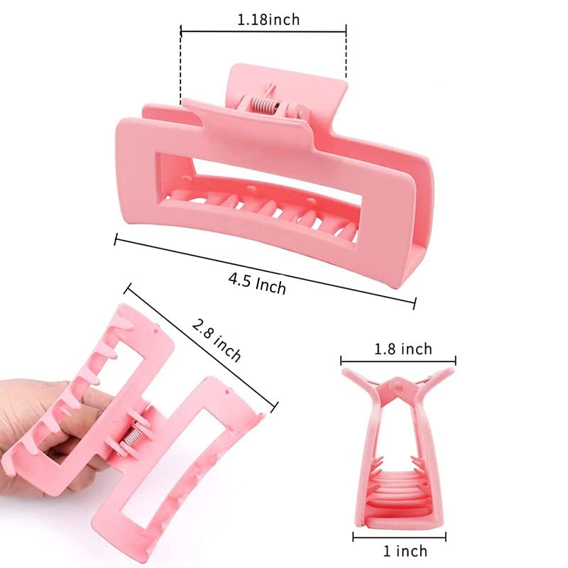 Shidara Large Hair Claw Clips for Women & Girls - 4 Pack Strong Hold Hair Clips for Thick, Thin, Curly or Straight Hair - Banana Clip Hair Accessories for Everyday, Work, Gym & Travel