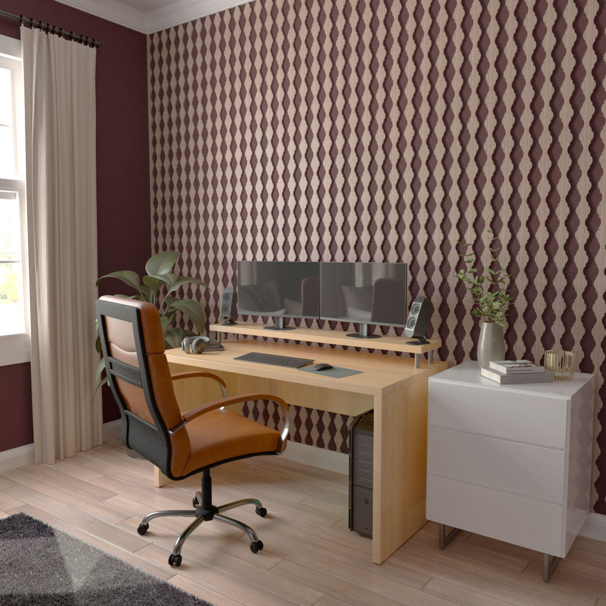 Casablanca Adjustable Wood Slat Wall Kit - DIY Modern Room Divider for Home Office, Bedroom & Living Room Decoration