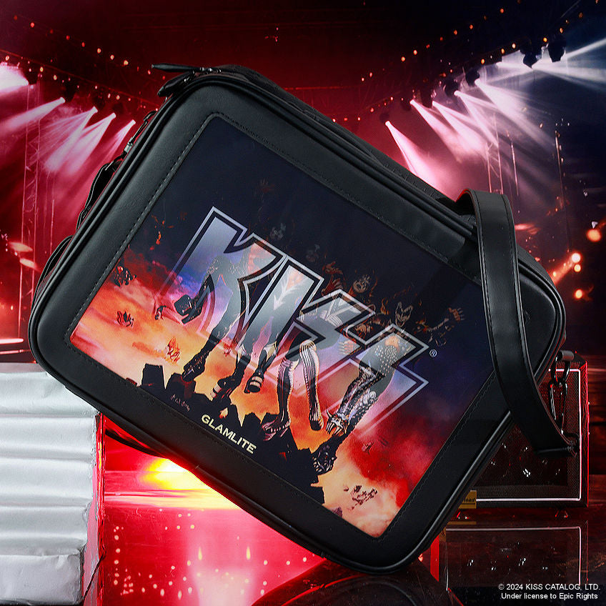 KISS™ x Glamlite Lenticular Motion Makeup Bag - Trendy Cosmetic Pouch for Travel & Daily Use | Waterproof & Durable Makeup Organizer | Perfect Gift for Beauty Lovers