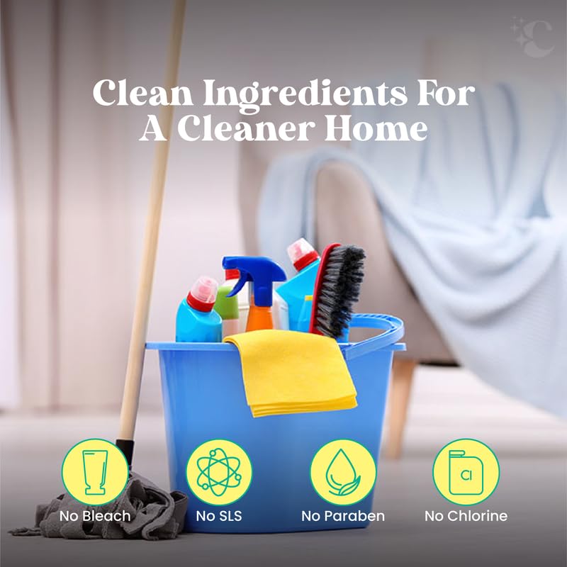 Cleevo Natural Disinfectant Floor Cleaner Liquid - 2L Refill Pack (2 x 1L Pouches) | Chlorine-Free, Eco-Friendly All-Purpose Surface Cleaner | Zesty Lemon Scent | Ideal for Hardwood, Tile & Vinyl Floors | Safe for Homes with Pets & Kids