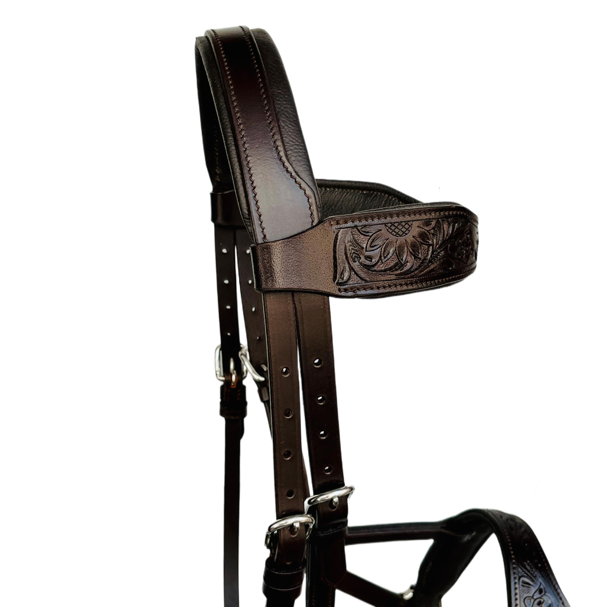 Best Oiled Leather Bitless Bridle with Full Leather Reins for Horses - Gentle Training & Natural Riding, Perfect for Trail Riding, Dressage & Natural Horsemanship