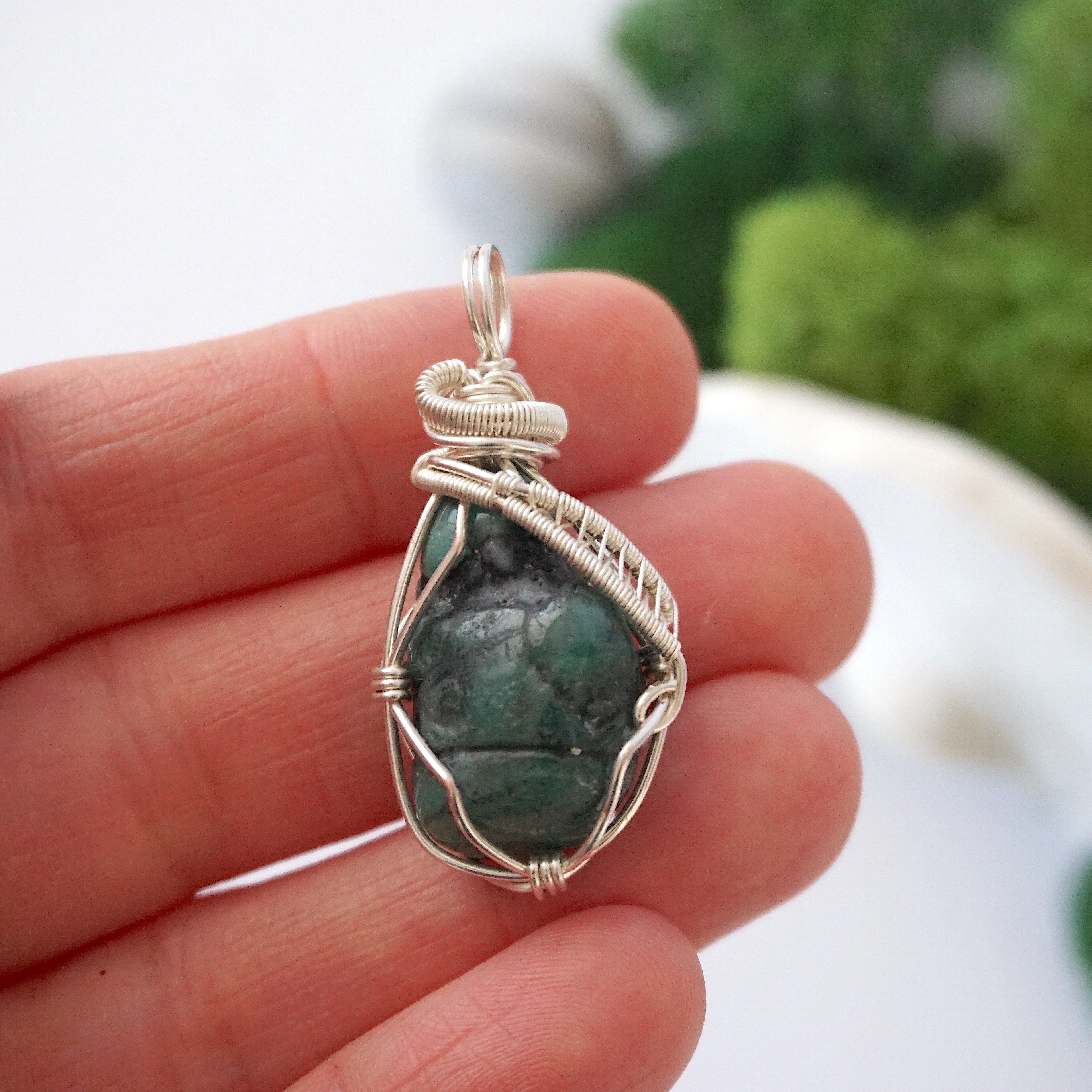 Elegant Emerald Necklace for Women - Silver Plated Pendant Jewelry | Perfect for Parties, Weddings & Special Occasions