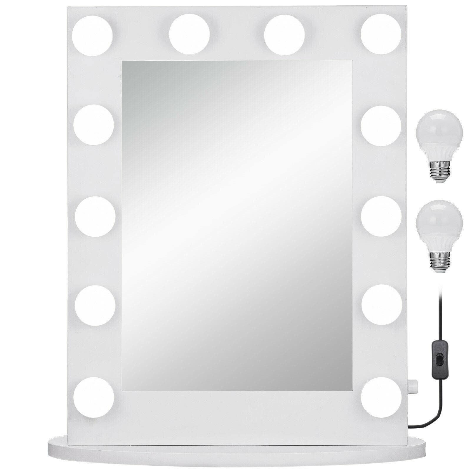 Attorner Large LED Makeup Vanity Mirror with 14 Adjustable Bulbs & Dimmer - Hollywood Style Beauty Mirror for Professional Makeup Application, Dressing Room Decor, Bathroom Wall Mirror - Perfect for Home Salon, Bridal Dressing & Photography Studio Lighting