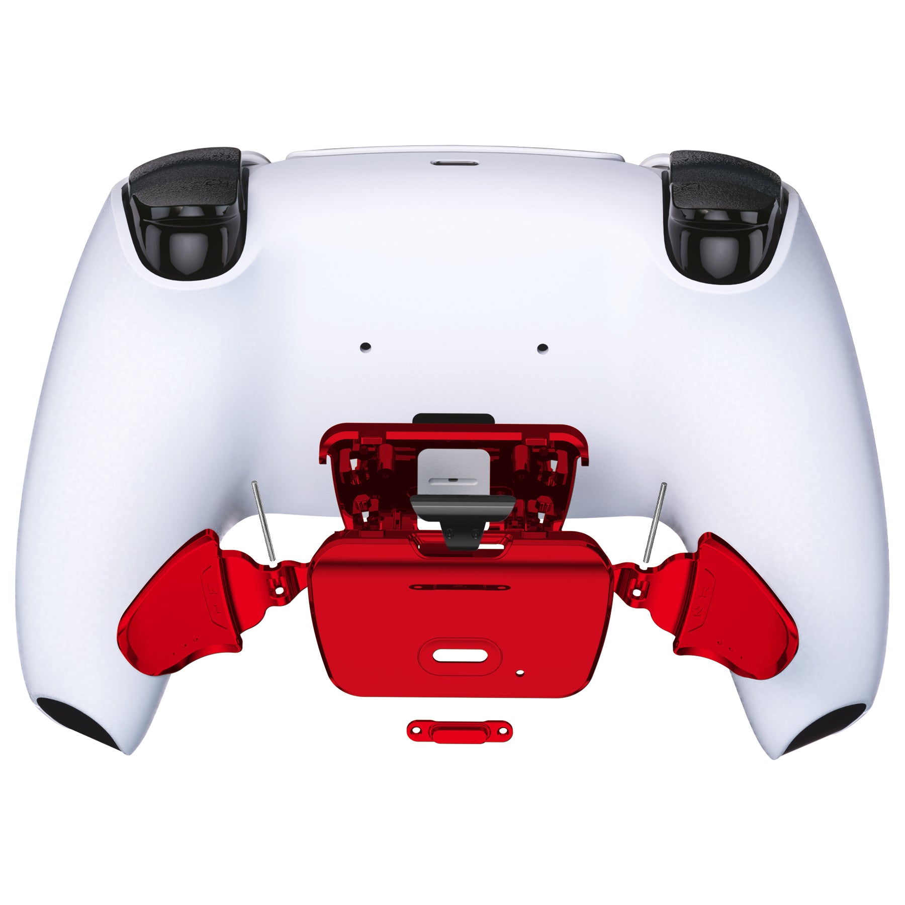 eXtremeRate Chrome Red Replacement Back Button Housing Shell for PS5 Controller - Compatible with K1 & K2 Models | DIY Customization (RISE Remap Kit Not Included) | Perfect for Gaming Enthusiasts & PS5 Controller Modders
