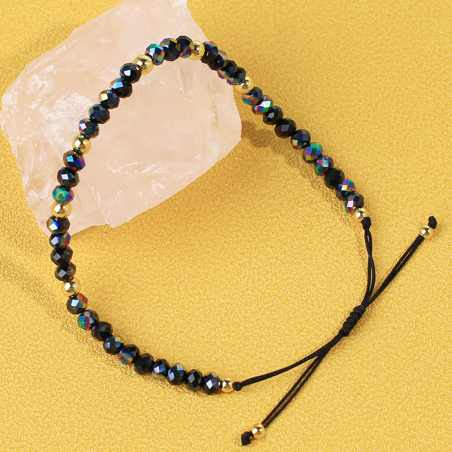 KELITCH Women's Crystal Boho Friendship Bracelet Set - Elegant Beaded Strand Bracelets for Beach, Party & Everyday Wear - Stylish Jewelry Gift for Her