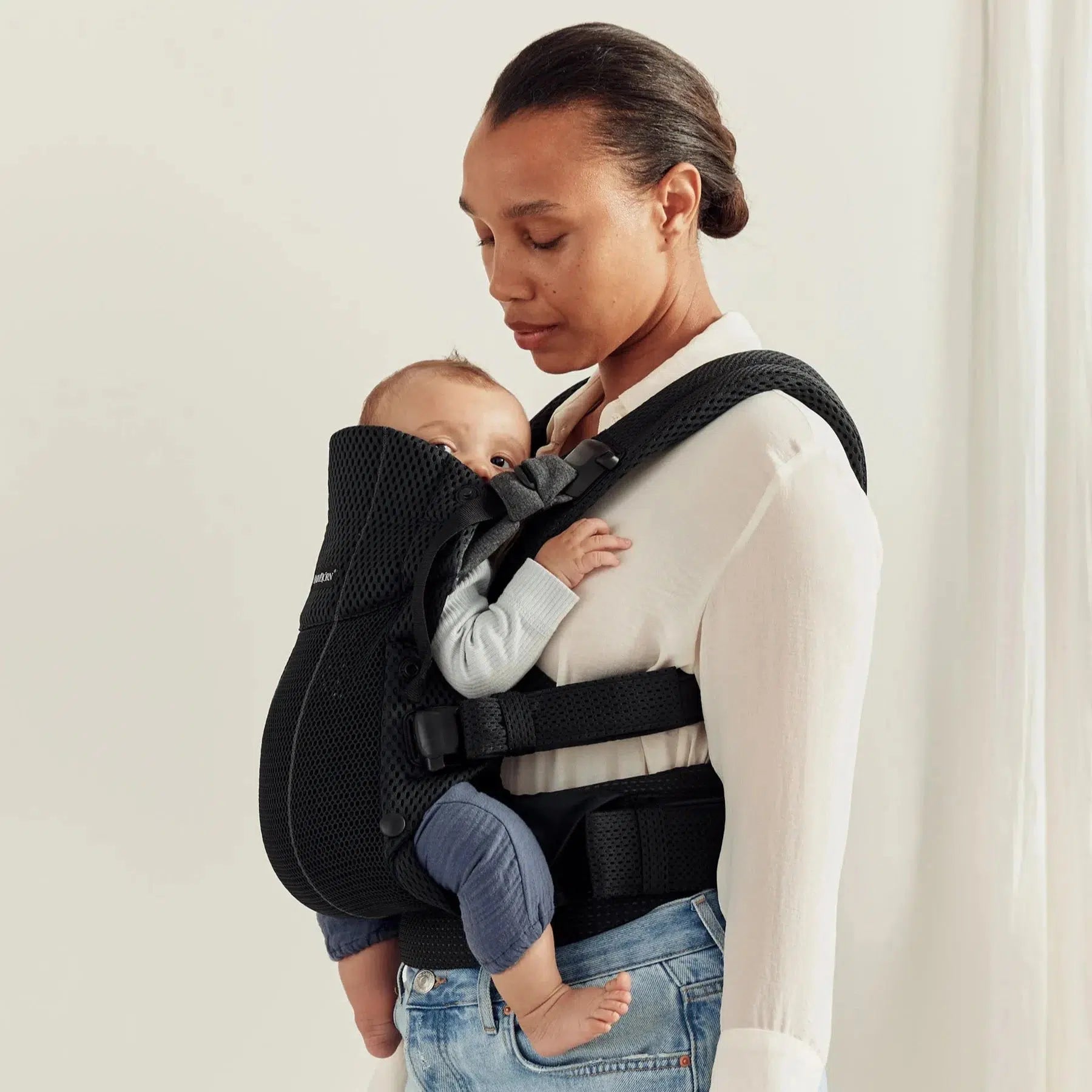 Baby Bjorn Baby Carrier Harmony - Black 3D Mesh Ergonomic Infant Carrier for Newborn to Toddler | Hands-Free Baby Wearing for Parents, Hiking, Shopping & Daily Use
