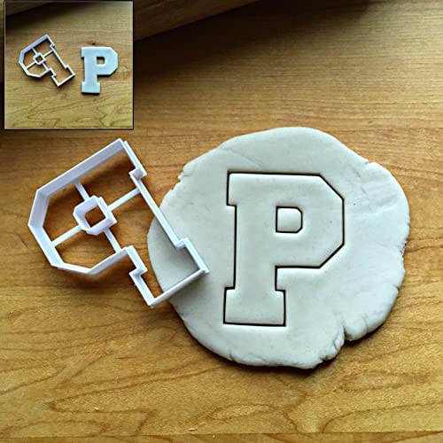 Sweet Prints Inc Varsity Letter P Cookie Cutter - 4 Inch Medium Size, Dishwasher Safe, Stainless Steel Baking Tool for Cookies, Cakes & Fondant - Perfect for School Events, Sports Parties & DIY Desserts