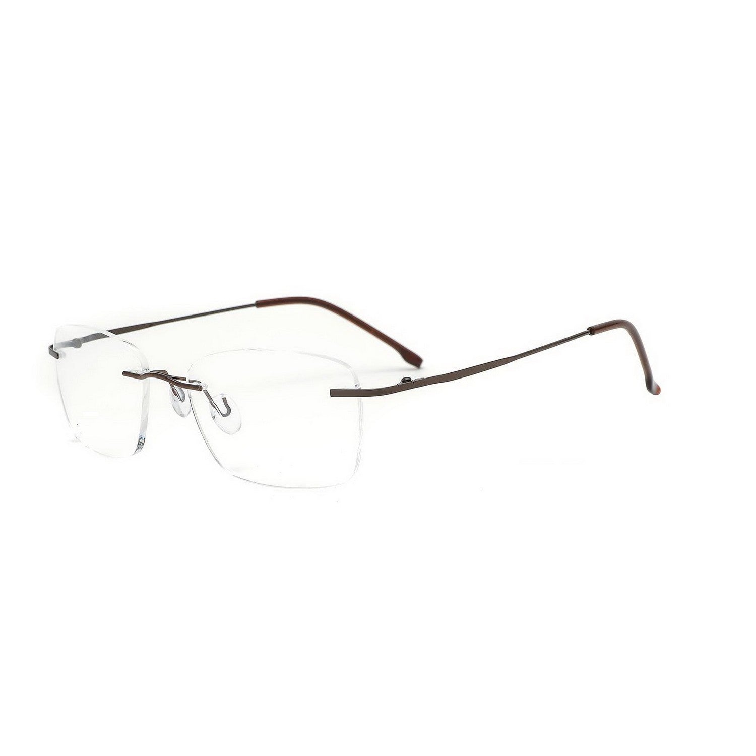 Stylish Rimless Glasses Frame - Wide Rectangle Unisex Eyewear for Men & Women | Perfect for Reading, Work & Fashion Accessories