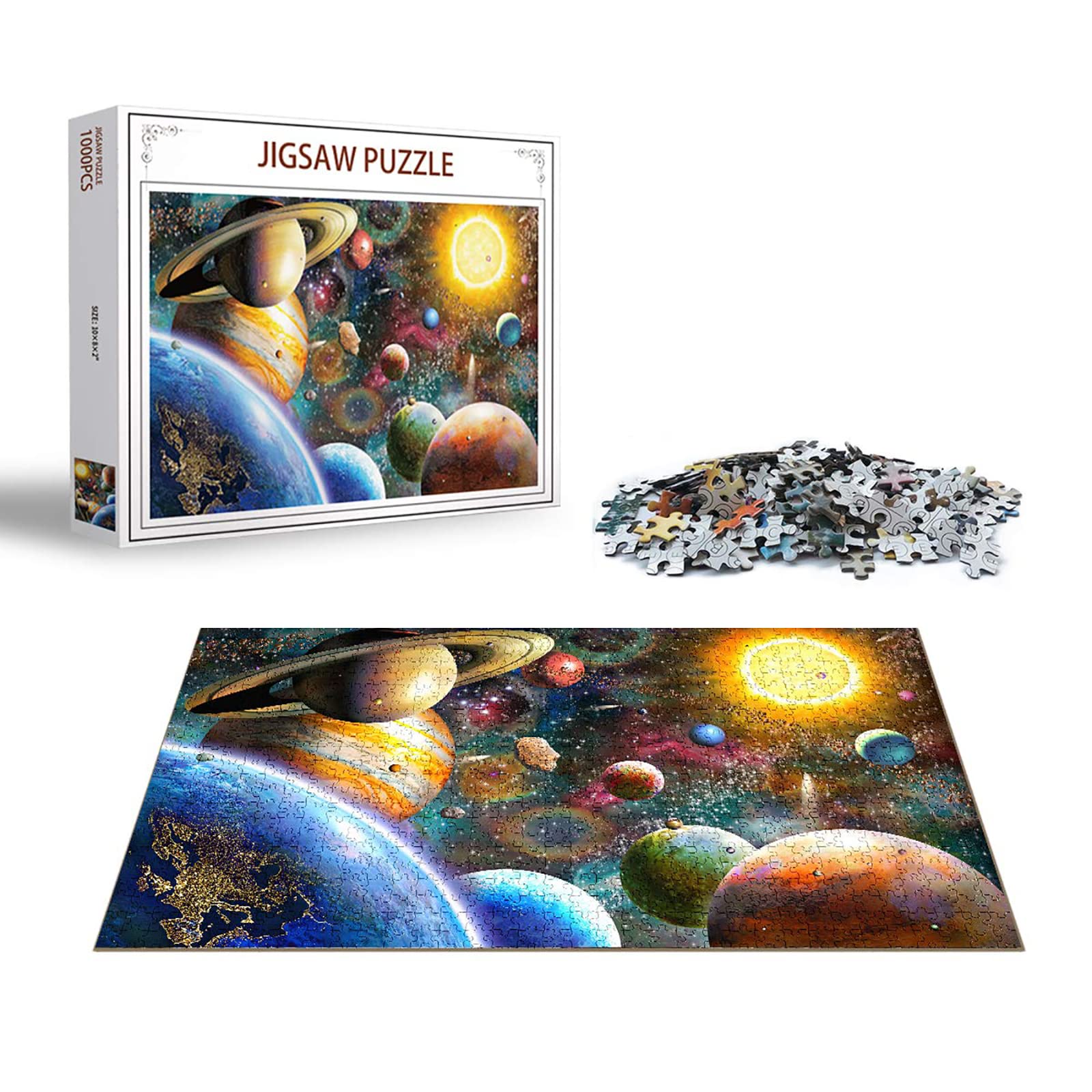 1000 Piece Jigsaw Puzzle for Adults & Families - Space Traveler & Solar System Theme - Perfect Fit Pieces - Fun Family Game Night & Educational STEM Activity