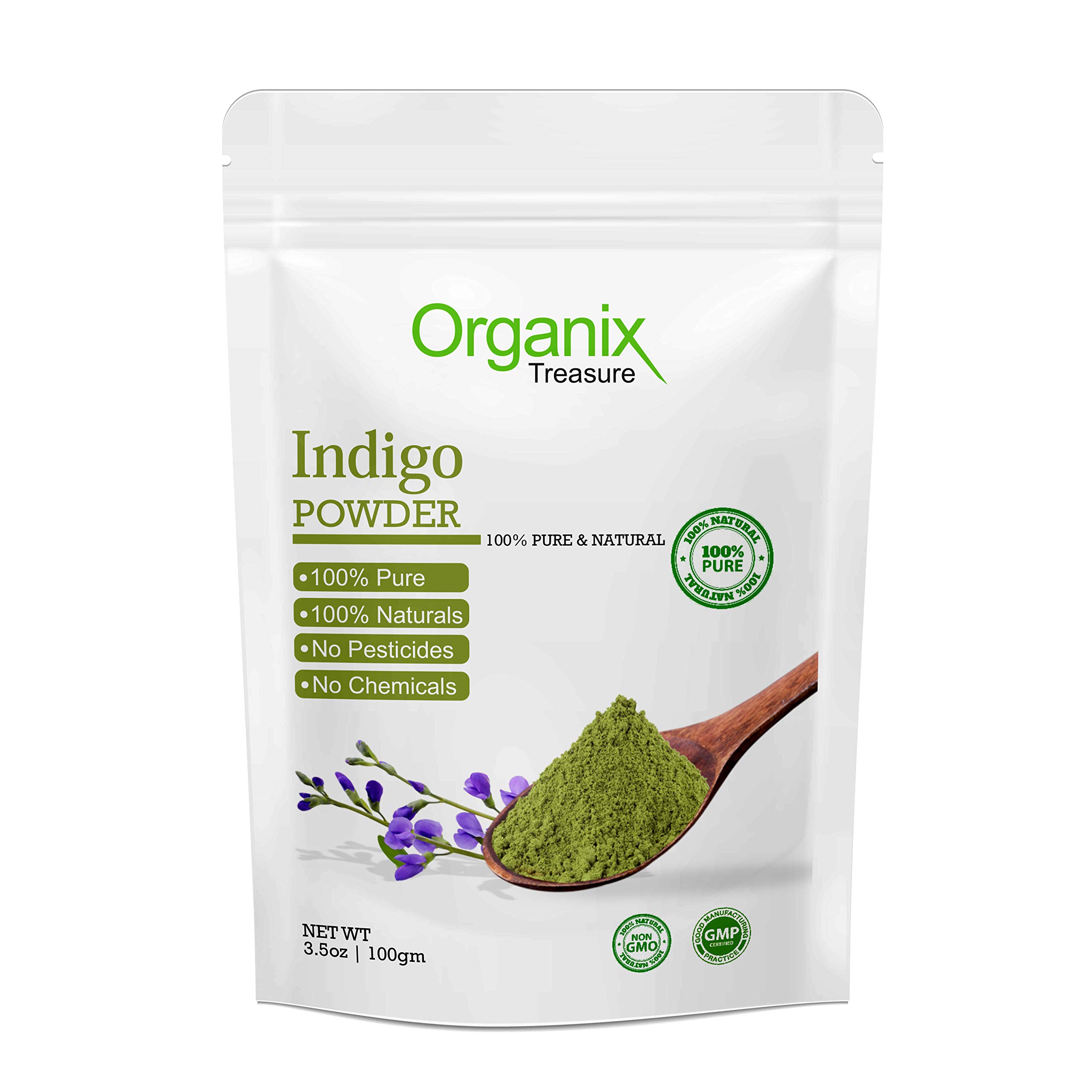 Organic Indian Indigo Powder for Hair Growth & Care - 100% Natural, Chemical-Free (100g) | Promotes Healthy Hair, Covers Grays & Enhances Shine - Perfect for DIY Hair Masks & Natural Hair Dye
