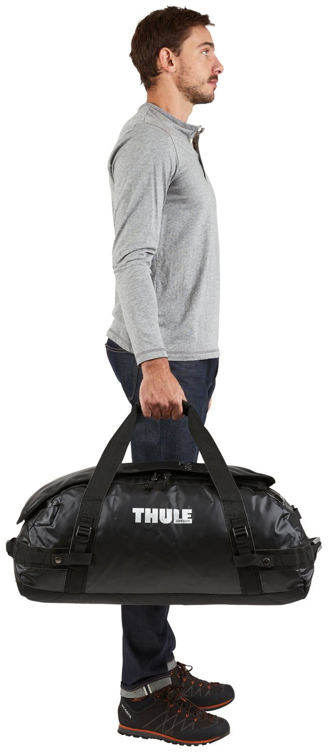 Thule Chasm 70L Duffel Bag - Waterproof Travel Duffel with Shoulder Straps, Poseidon Blue - Perfect for Camping, Hiking & Adventure Travel