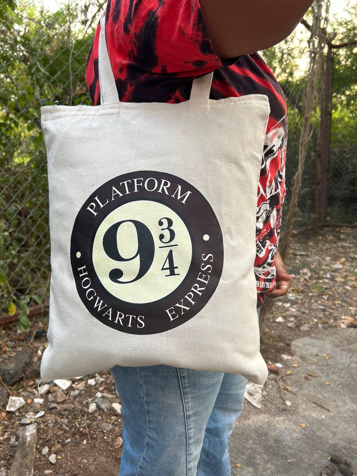 Harry Potter Themed White Tote Bag - Reusable Shopping & Grocery Bag Bundle | Durable Multipurpose Eco-Friendly Cotton Tote for Fans, School, Work, Beach & Daily Use