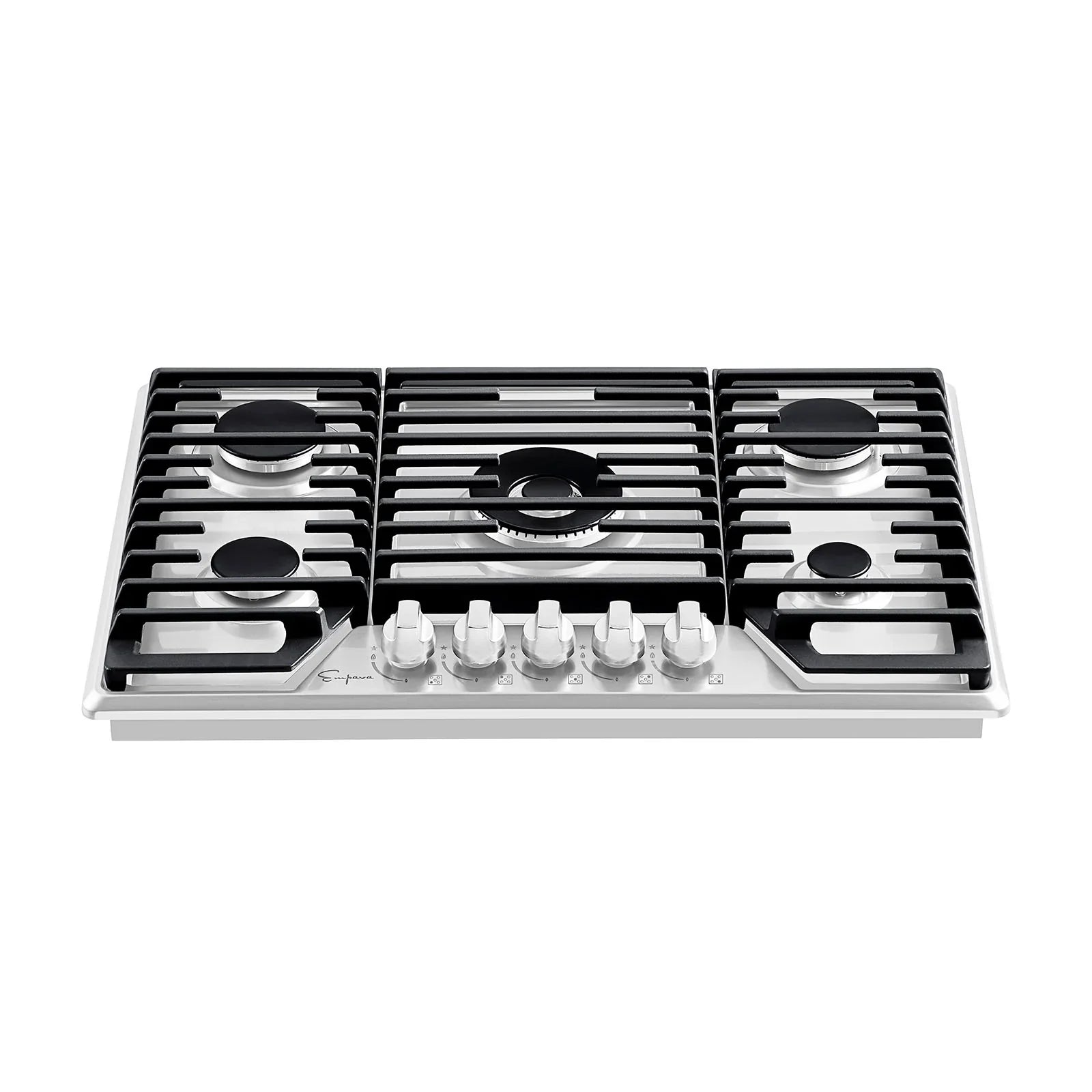 Empava 30-Inch Built-In Gas Cooktop with 5 Italian SABAF Burners - NG/LP Convertible Stainless Steel - Perfect for Home Kitchens & Professional Cooking