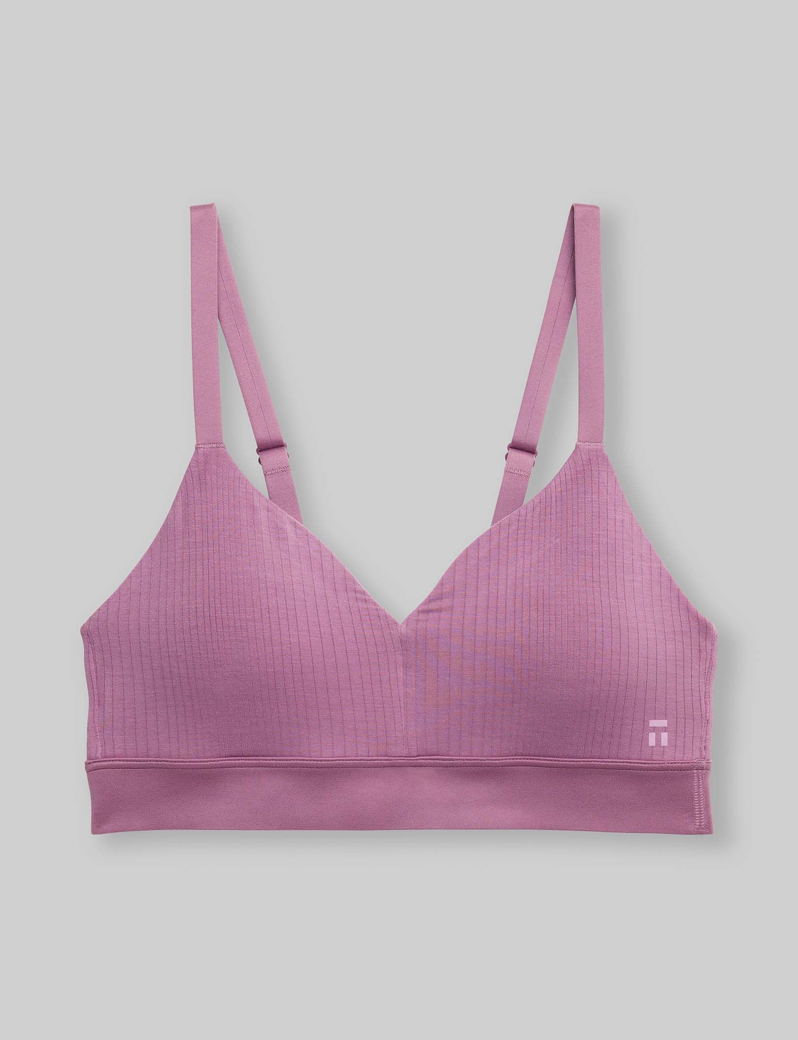Second Skin Luxe Rib Triangle Bralette - Wireless Comfort Bra for Women, Seamless Soft Stretchy Bralette for Everyday Wear, Lounge, Yoga & Sleep