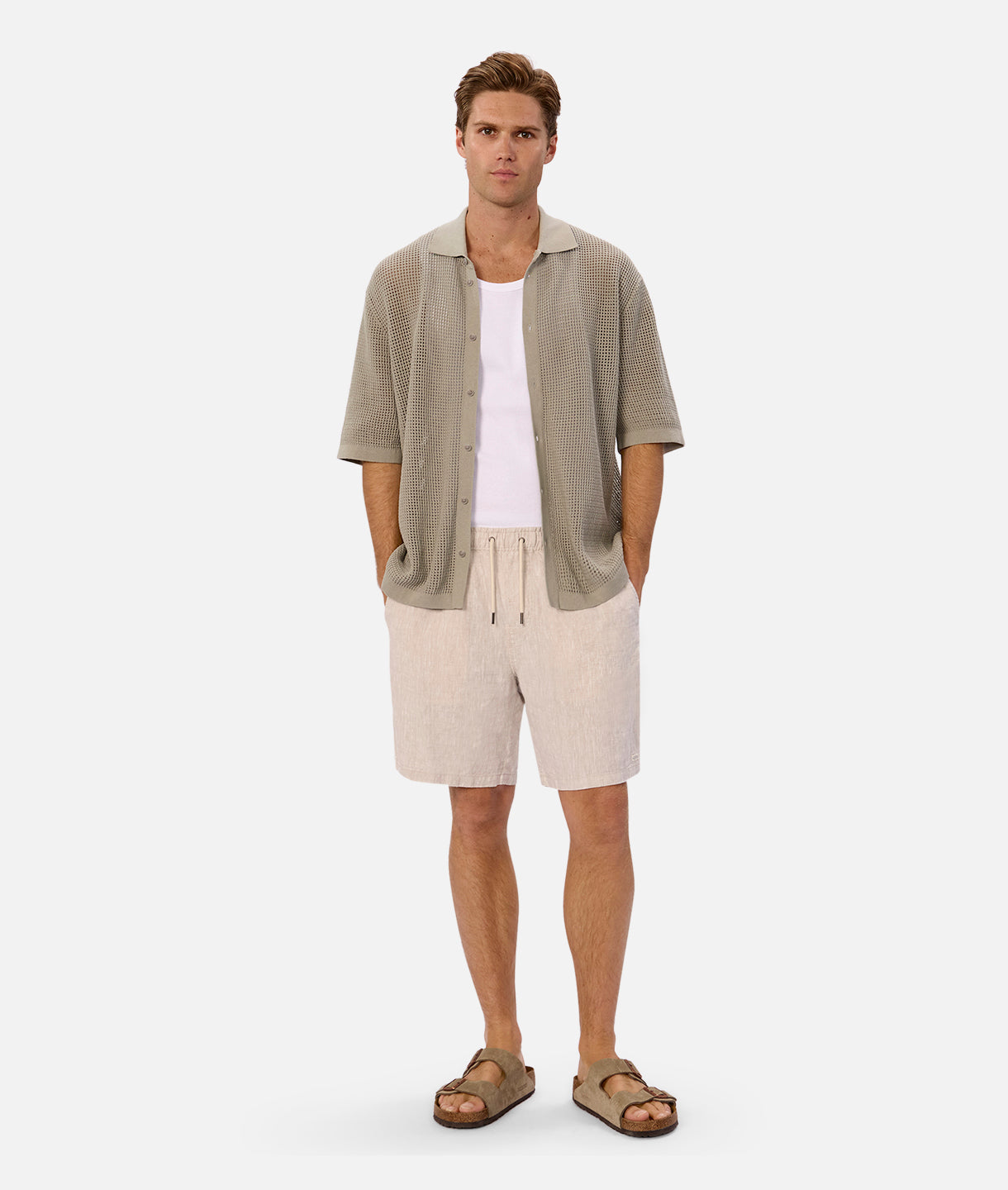 Marina Linen Shorts for Women - Comfortable Summer Shorts in Kalamata Color - Perfect for Beach, Vacation, and Casual Wear