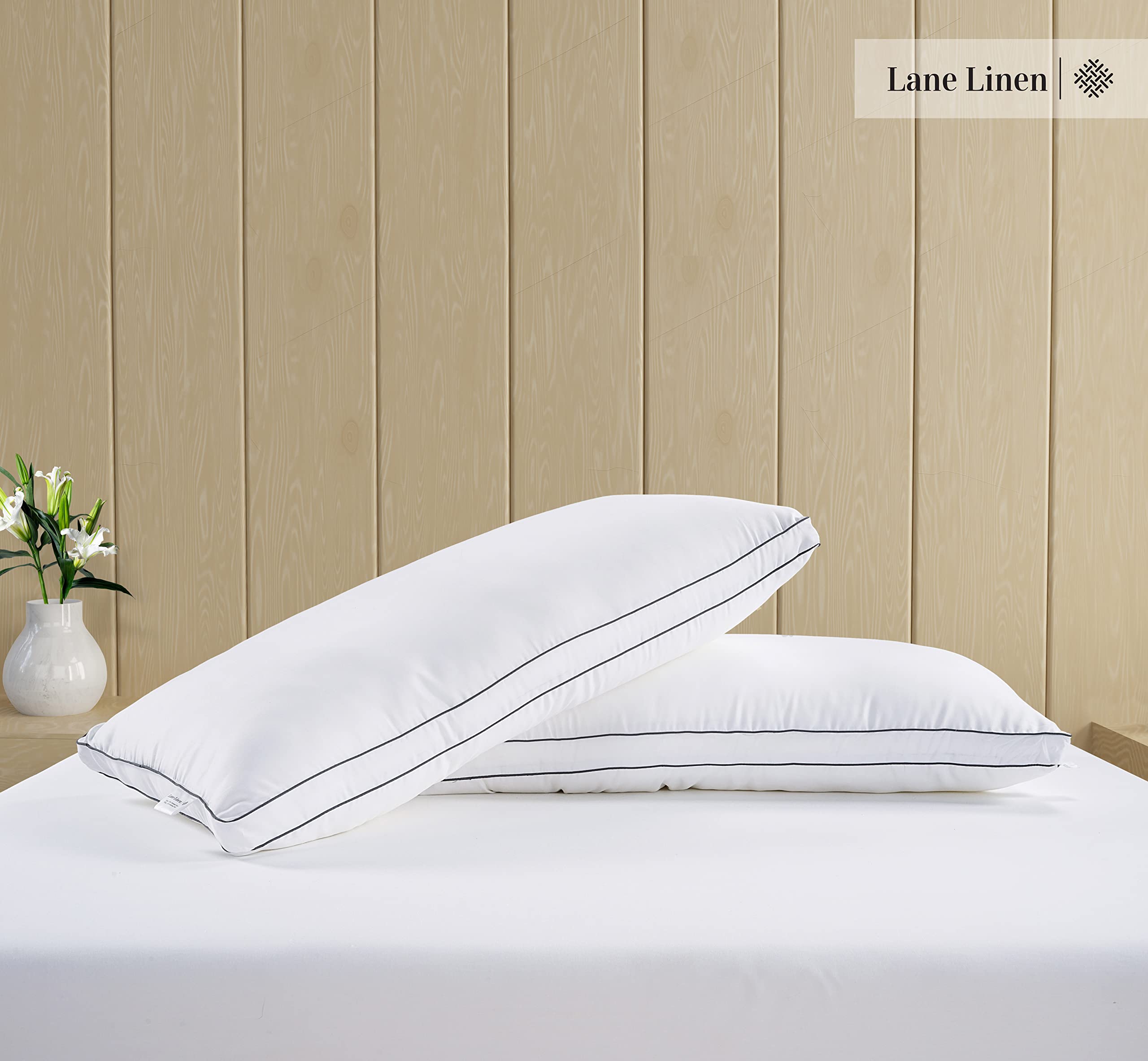 Premium King Size Bed Pillows Set of 2 (20x36 Inches) - Ultra Soft Gusseted Down Alternative Pillows for Back, Stomach & Side Sleepers - Hotel Quality Luxury Pillows 2 Pack in White - Perfect for Home, Hotel & Airbnb Comfort