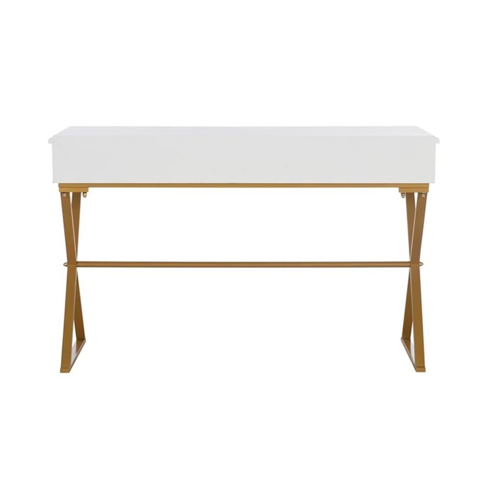UrbanPro Transitional Two Drawer Metal Desk in White - Modern Home Office Furniture for Small Spaces & Workstations