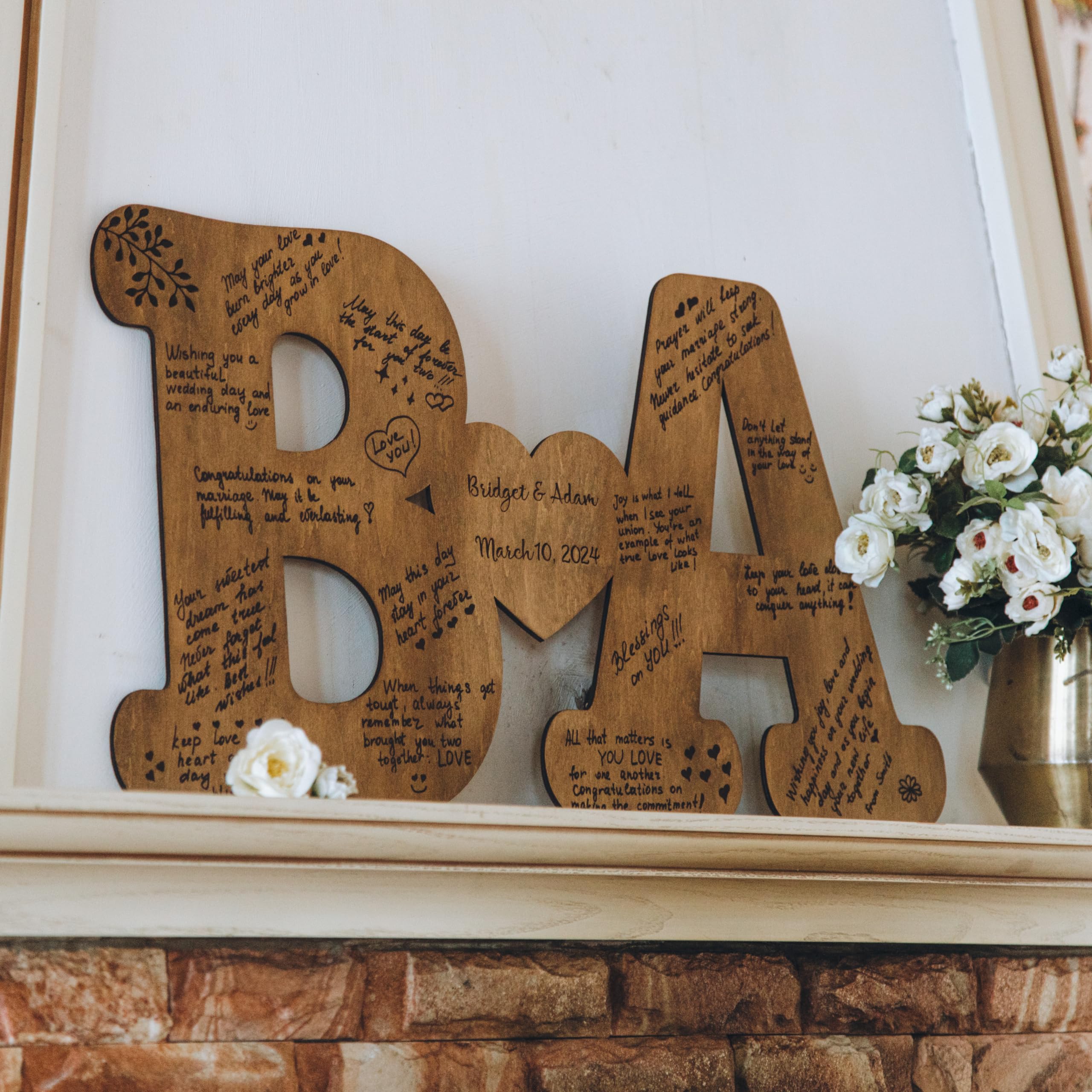 Rustic Wedding Guest Book Alternative - Unique Guest Book Sign for Wedding Reception & Baby Shower | The Guest List Wedding Registry | Perfect for Rustic, Vintage & Boho Wedding Decor