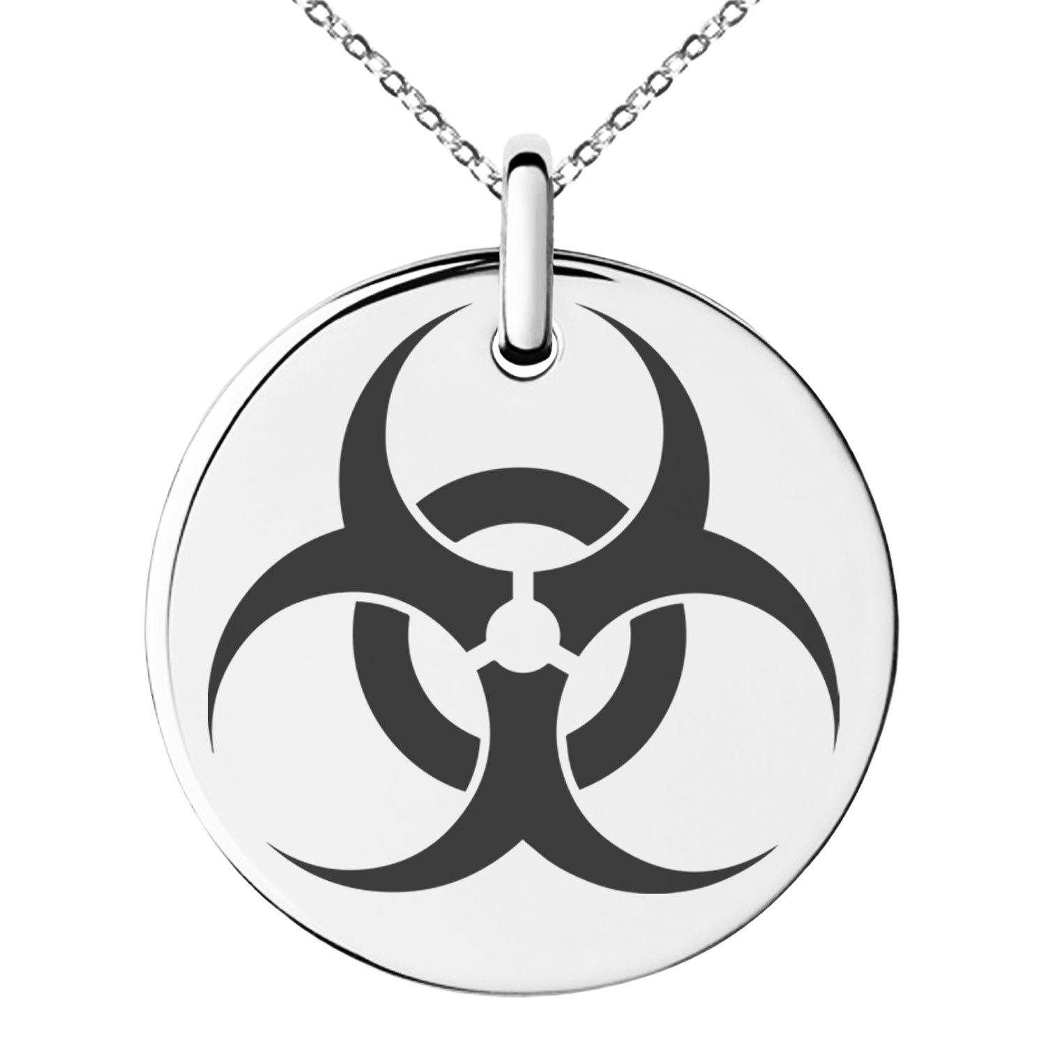 Stainless Steel Biohazard Charm Necklace for Men & Women - Gothic Jewelry