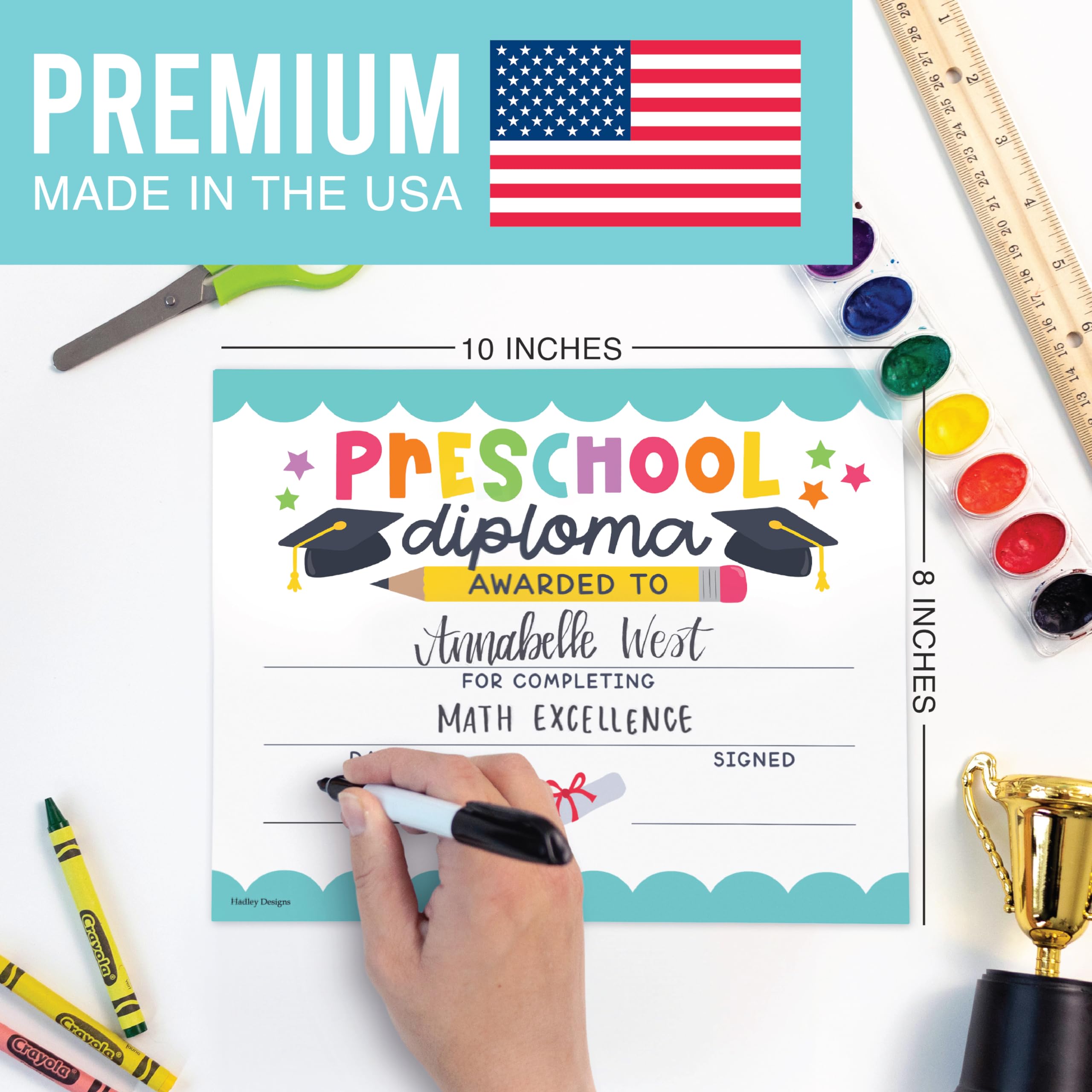25 Colorful Preschool Graduation Certificates - Pre-K Diploma & Achievement Awards for Students | Perfect for Kindergarten Graduation Ceremonies & End-of-Year Celebrations