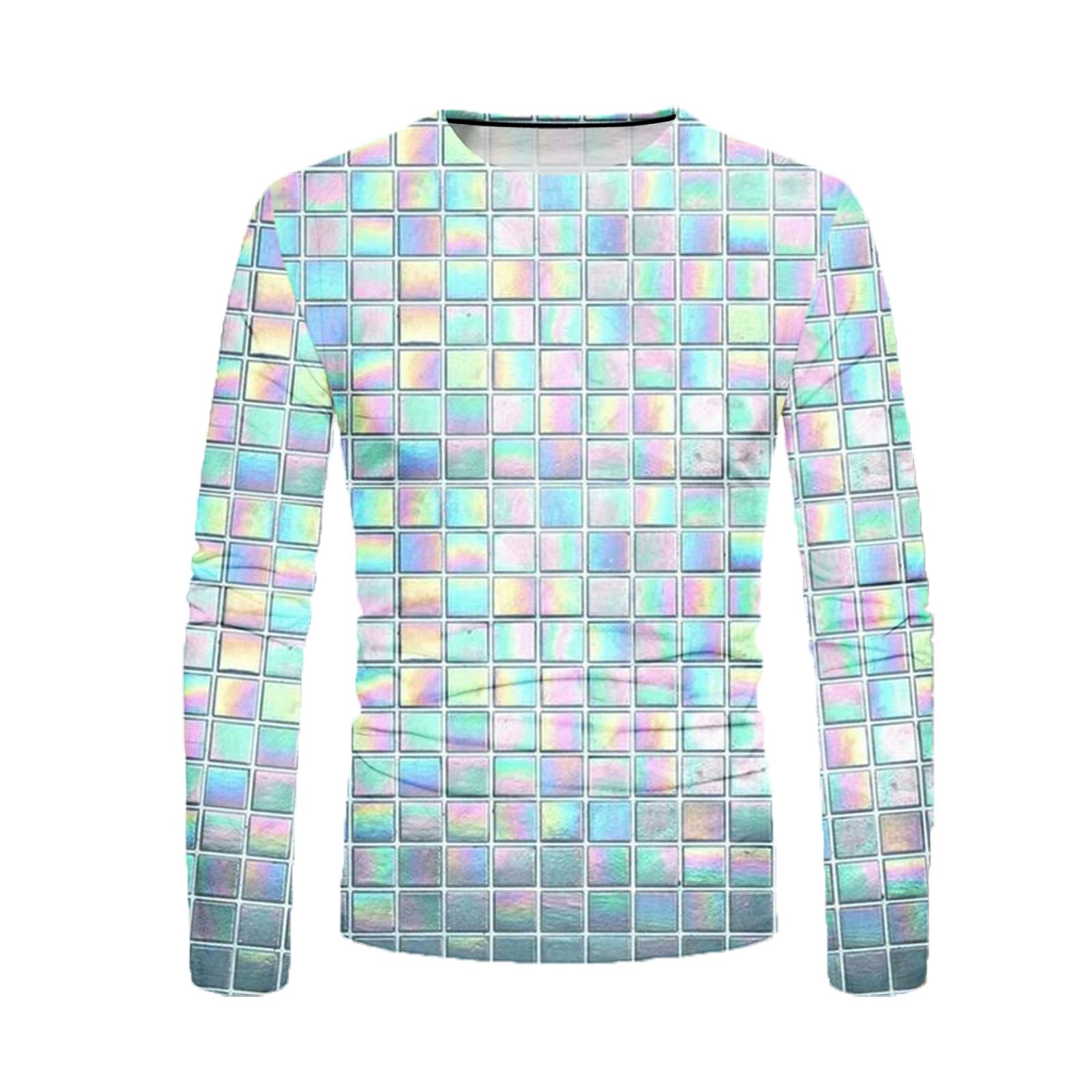 3D Printed Men's Long Sleeve Graphic Tee - Geometric Pattern Fashion T-Shirt for Streetwear & Fall Outfits | Casual Wear, Daily Outings & Urban Style