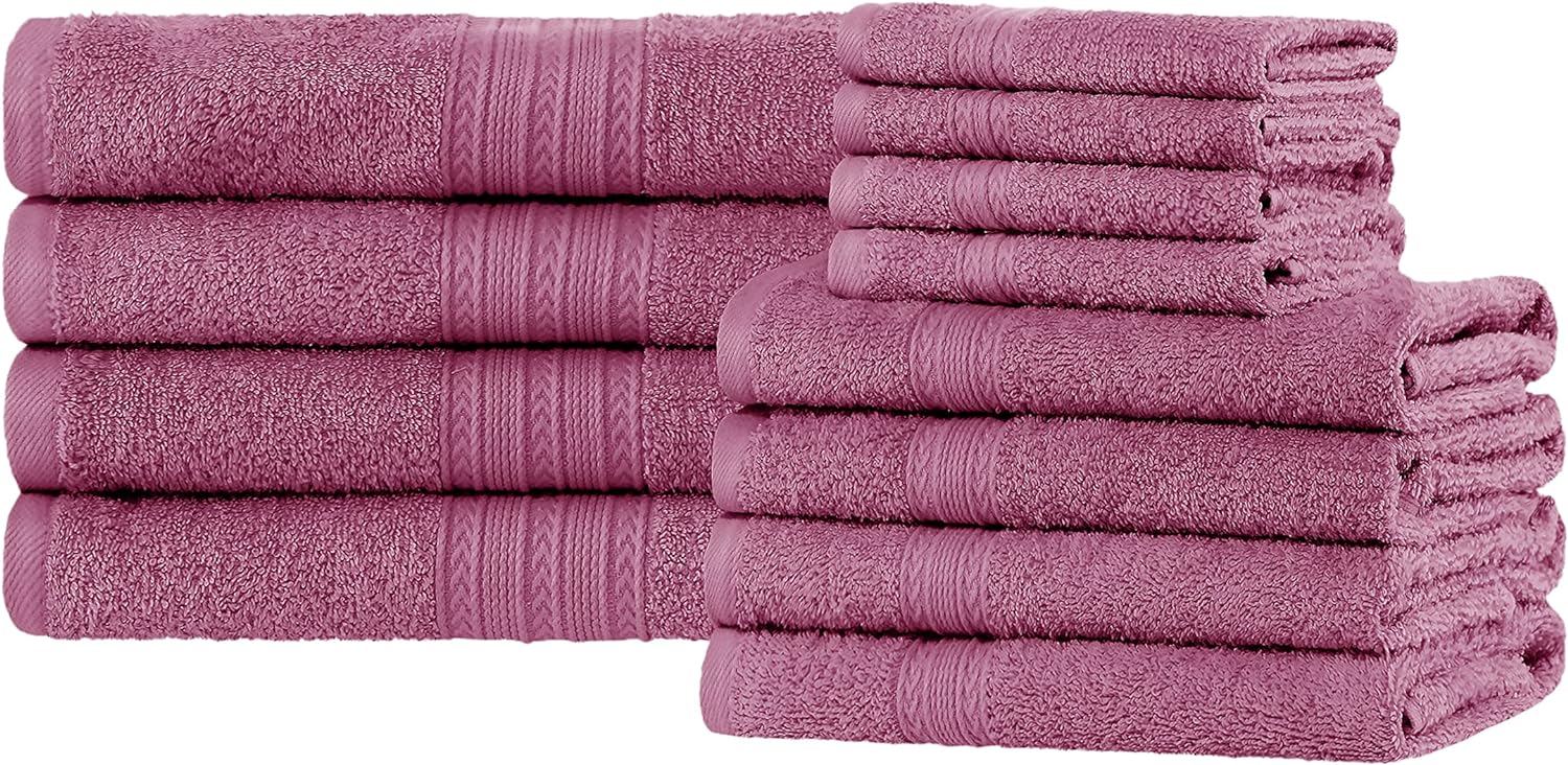 Premium 12-Piece Organic Cotton Towel Set | Soft, Eco-Friendly & Absorbent Bath Towels for Spa, Gym & Home Use