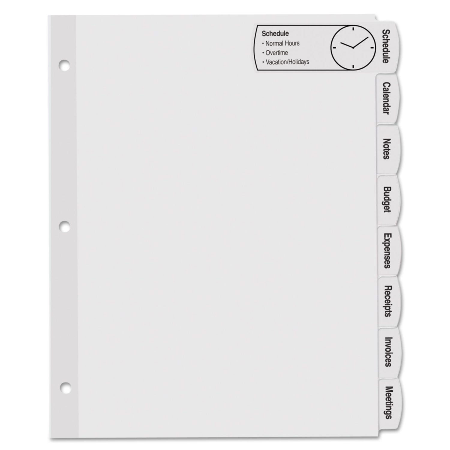 Avery® Big Tab Printable Large White Label Tab Dividers - 8 Tabs, 11 x 8.5 Inches, White (20 Sets) - Perfect for Office Organization, Filing Systems, and School Binders