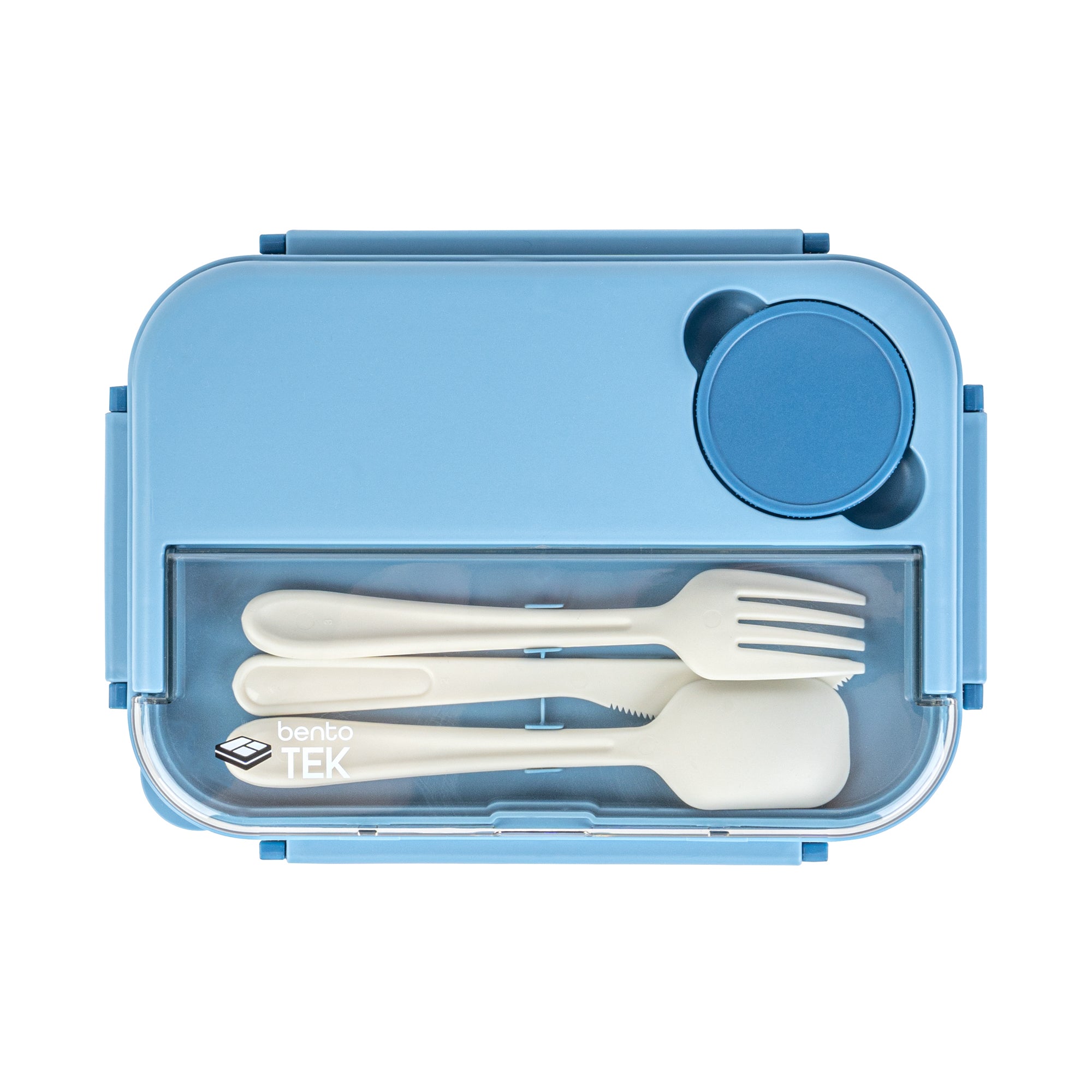 Bento Tek 44 oz Blue BPA-Free Lunch Box with Utensils | Microwave Safe, Leak-Proof | 9 x 6.5 x 3.25 Inches | Perfect for Work, School & Picnics | 1 Count