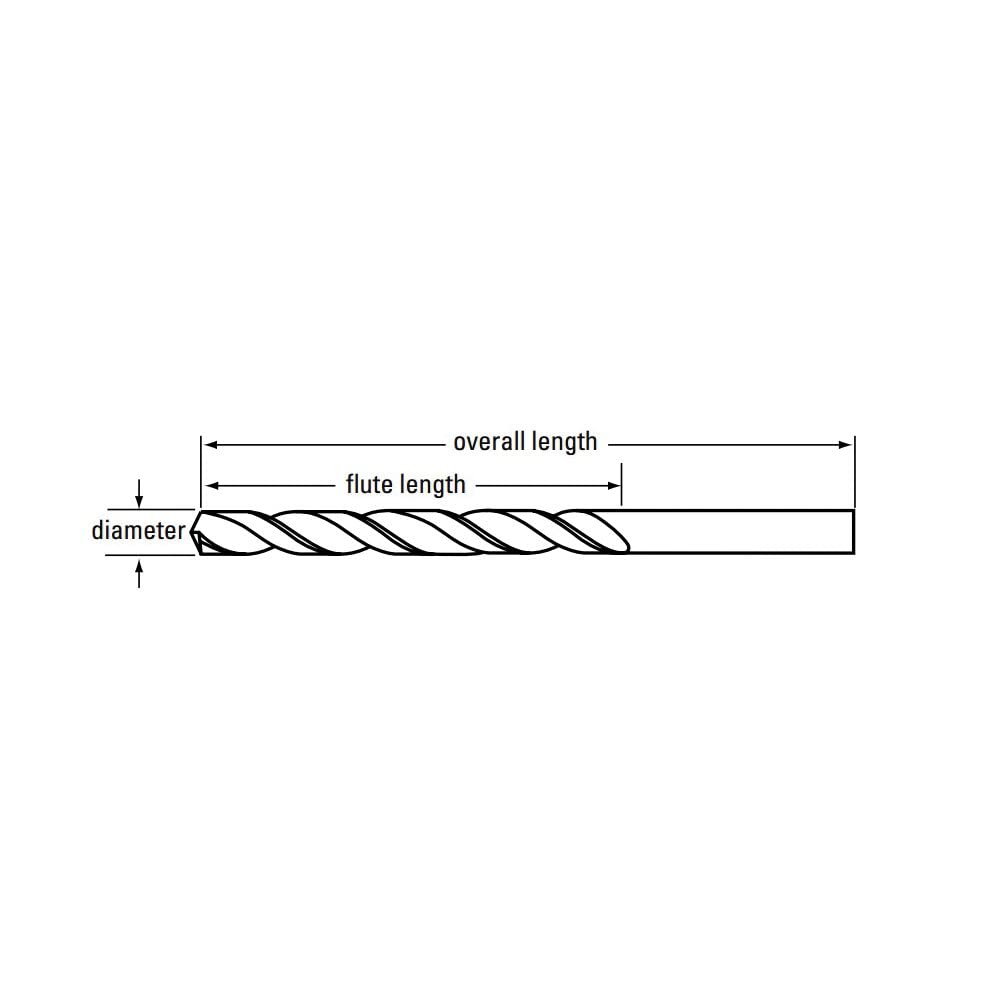 Chicago-Latrobe 50360 #70 HSS Black Oxide Taper Length Drill Bit - 0.028 Inch Diameter, 2 Inch OAL, General Purpose Wire Drill (12 Pack) - Perfect for Metalworking, Woodworking, and DIY Projects