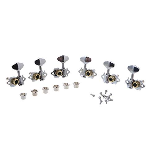 Grover Style Guitar Tuners - 3R 3L Open Gear Tuning Pegs Set for Acoustic/Electric Guitars | Premium Guitar Parts & Accessories | Perfect for String Replacement & Instrument Maintenance
