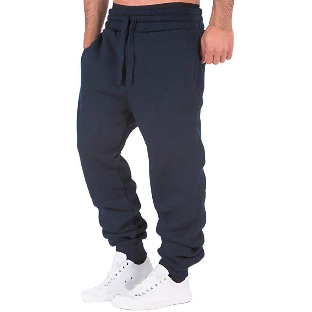 Men's Casual Pocket Trouser Pants - Printed Work & Sport Overalls with Splicing Design | Comfortable Office Wear & Outdoor Activities