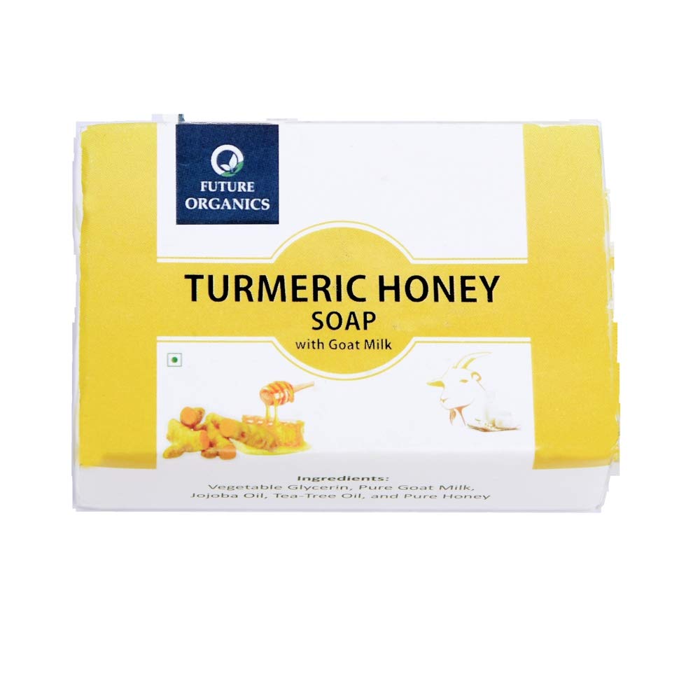 Future Organics Turmeric Honey & Goat Milk Bathing Body Soap - Pack of 2 (100g Each) | 100% Pure Natural Herbal Ingredients | Moisturizing & Exfoliating for Dry Skin | Perfect for Spa Day & Relaxing Bath Time
