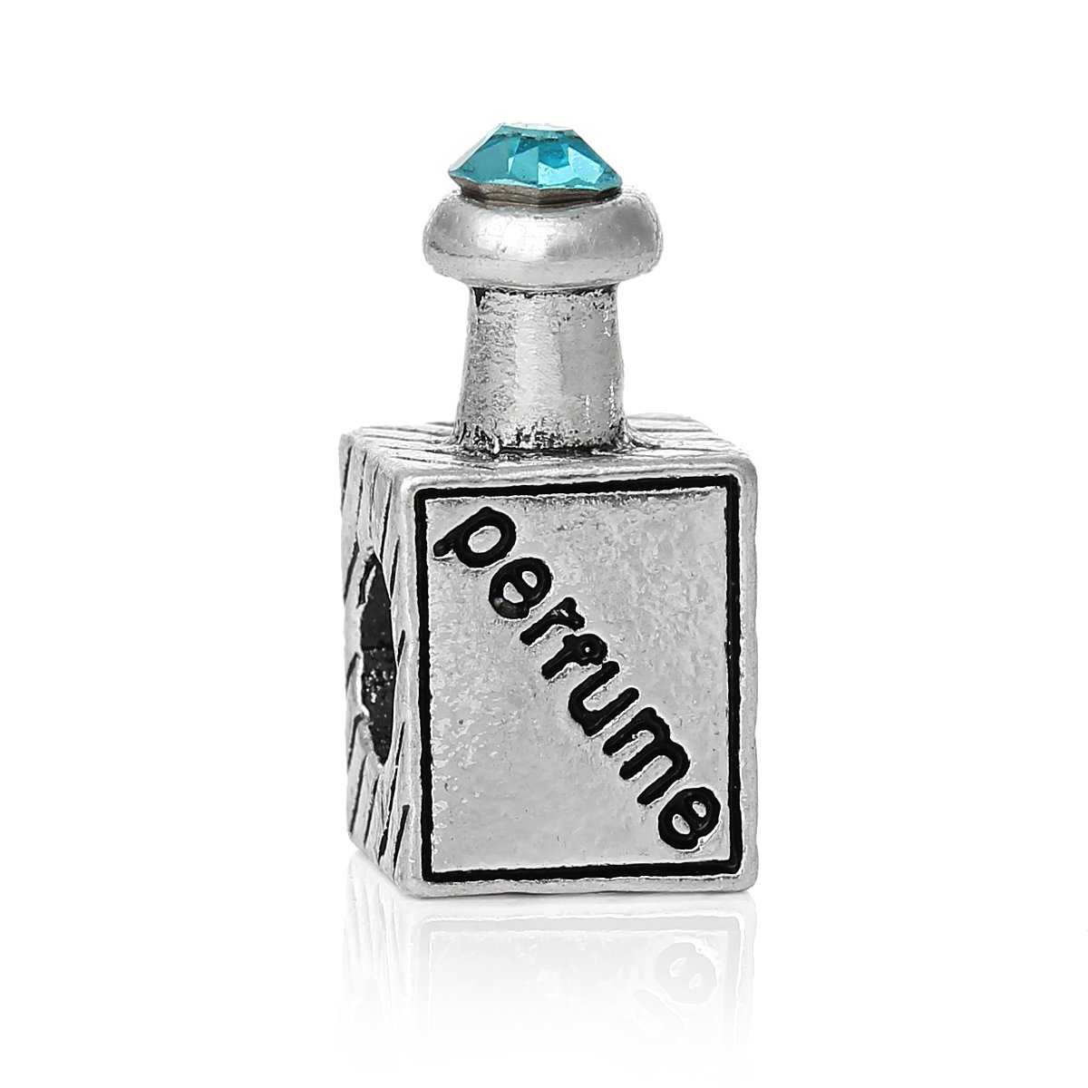 Sparkling Rhinestone Perfume Bottle Charm Bead - Compatible with Most European Snake Chain Bracelets - Perfect for Jewelry Making, DIY Accessories & Gift Giving