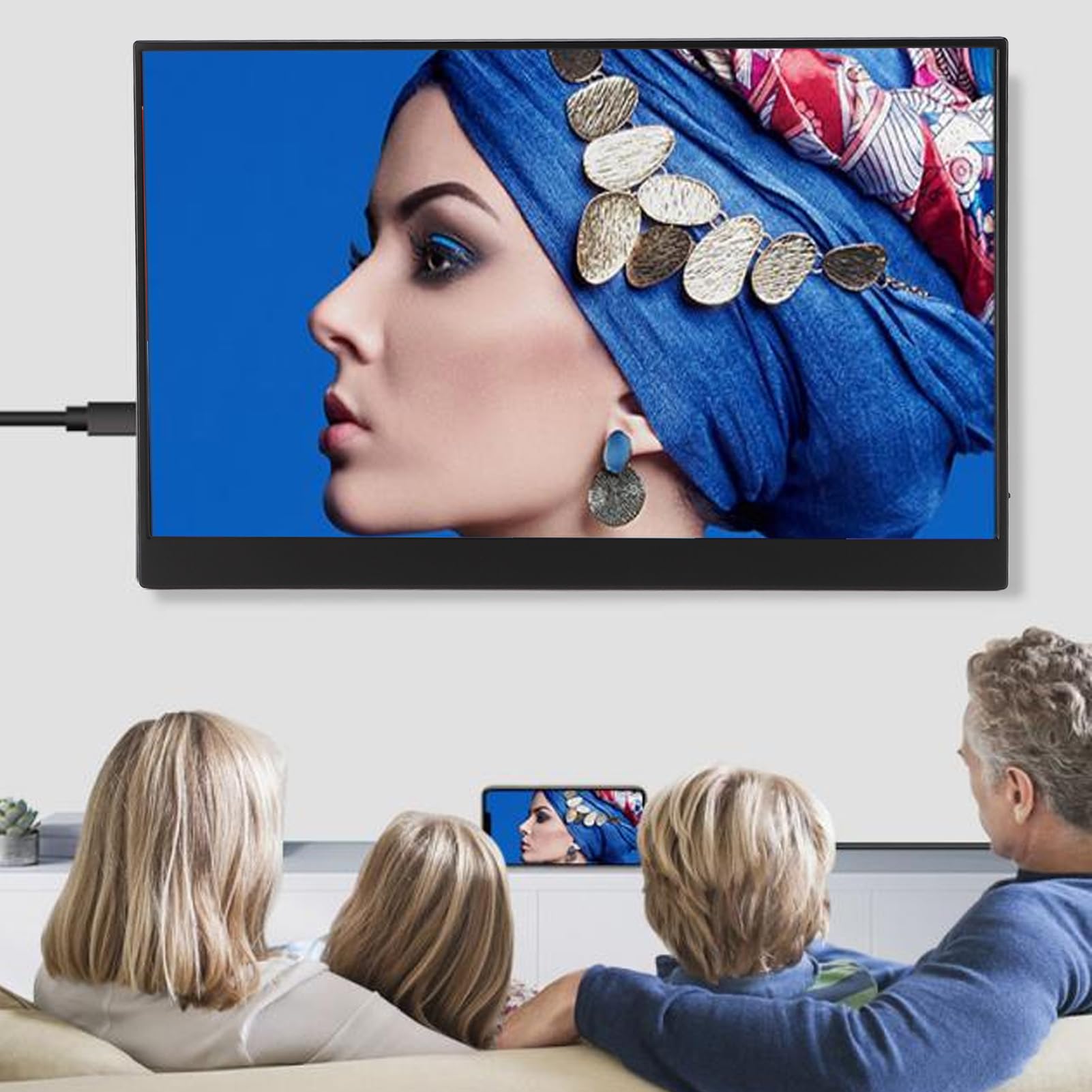 15.6 Inch Portable USB C Touchscreen Monitor - 1920x1080P Full HD Display, Ultra Thin Lightweight Second Screen with PU Leather Cover for Business Presentations, Gaming, and Remote Work