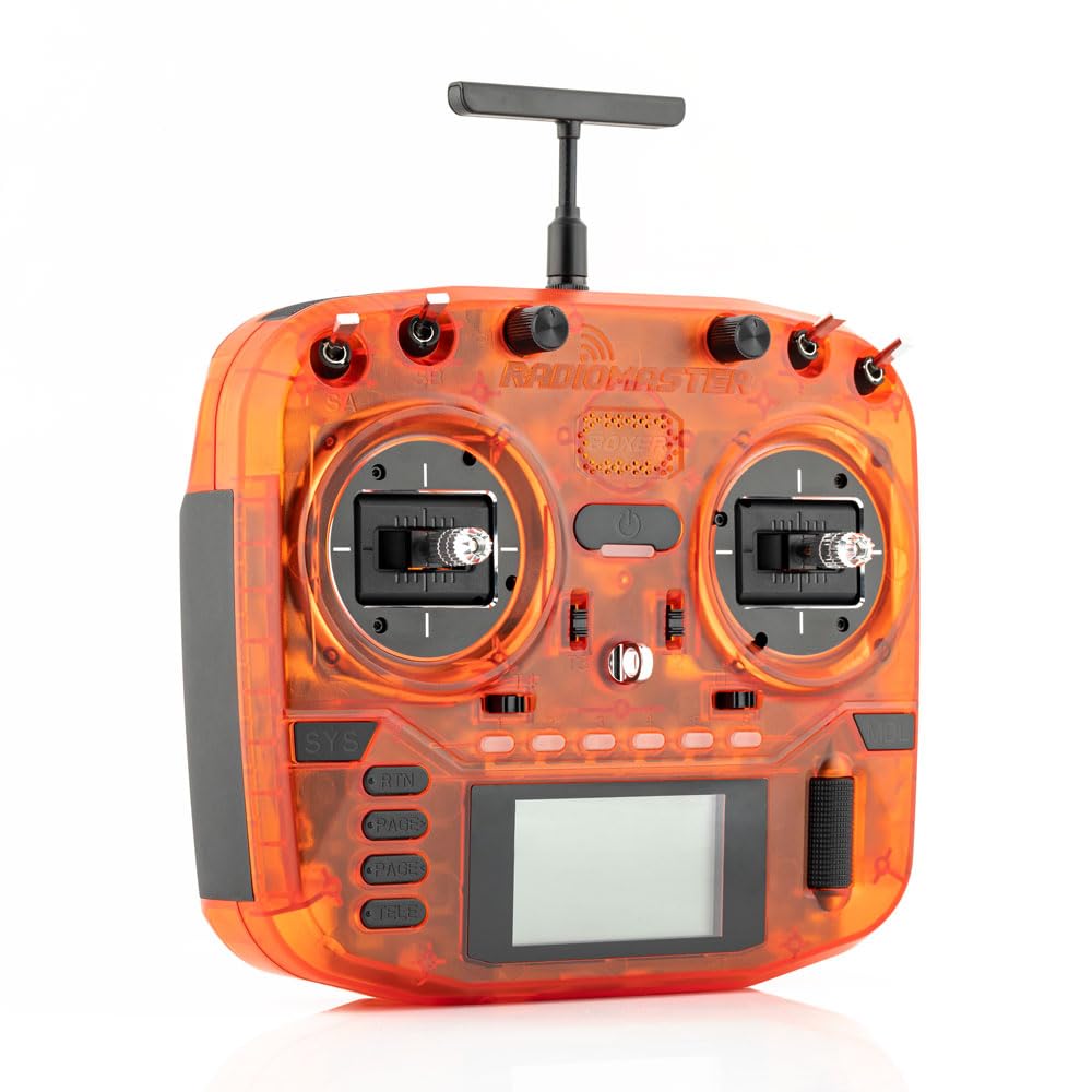 RadioMaster Boxer 2.4GHz 16CH Hall Gimbals Radio Controller with Carrying Case - Mode 2 (Orange, ELRS) for RC Drones, Cars, and Airplanes - Perfect for FPV Racing and Aerial Photography