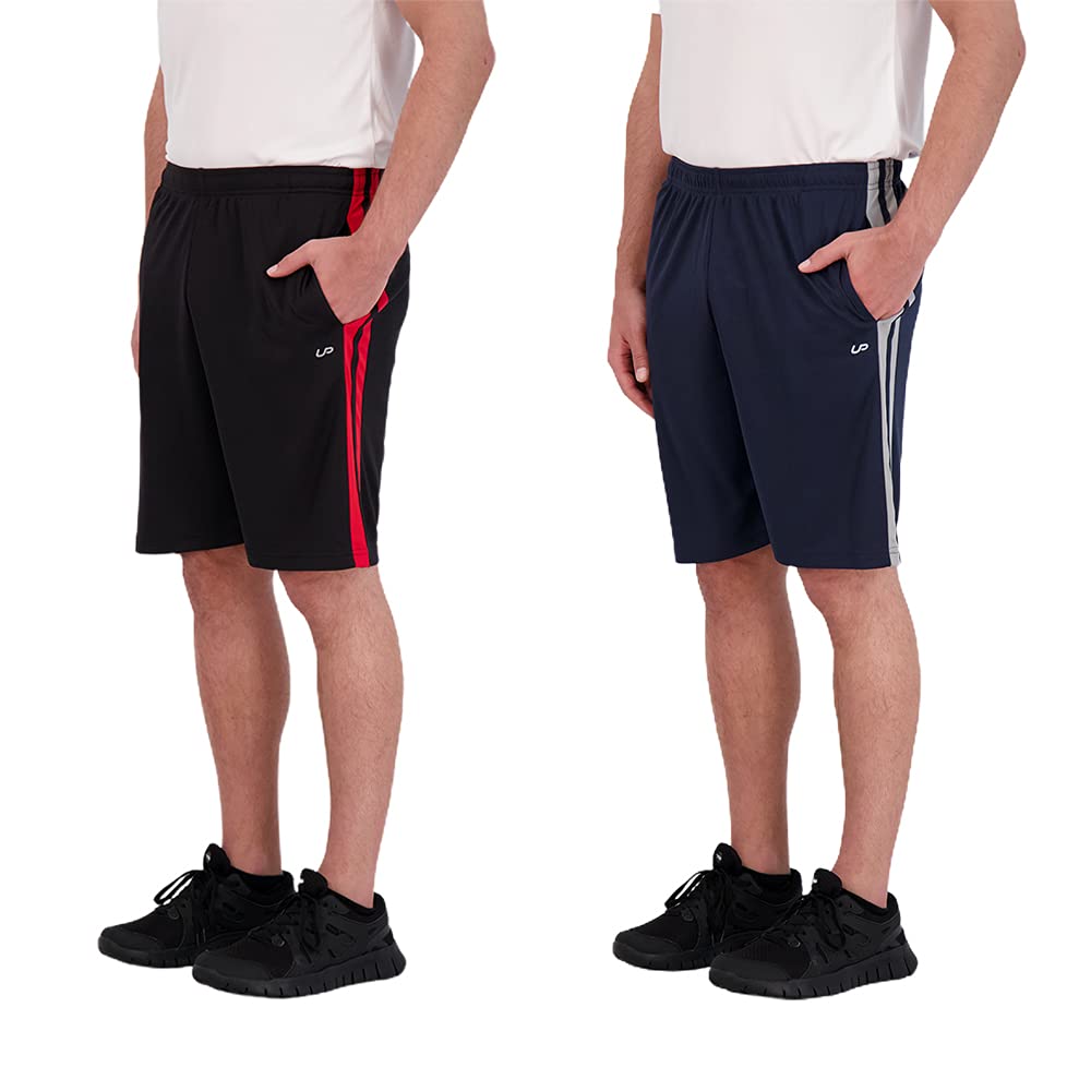 Unipro Men's Basketball Shorts 2 Pack - Quick Dry Athletic Mesh Gym Shorts with Pockets for Workout & Training | Perfect for Basketball, Running, Gym & Casual Wear