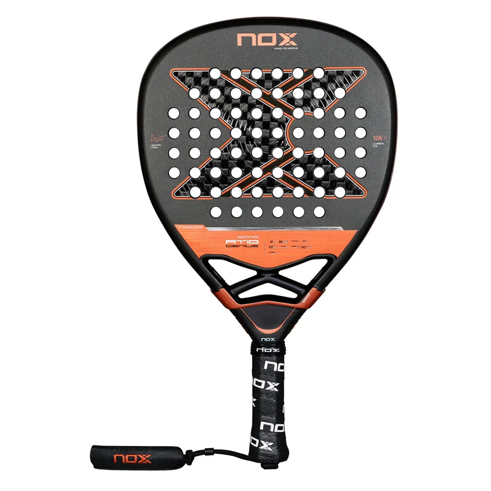 AT10 Genius Attack 12K Carbon Fiber Padel Racket - Professional Tennis Racquet for Men & Women - Perfect for Competitive Matches & Training Sessions