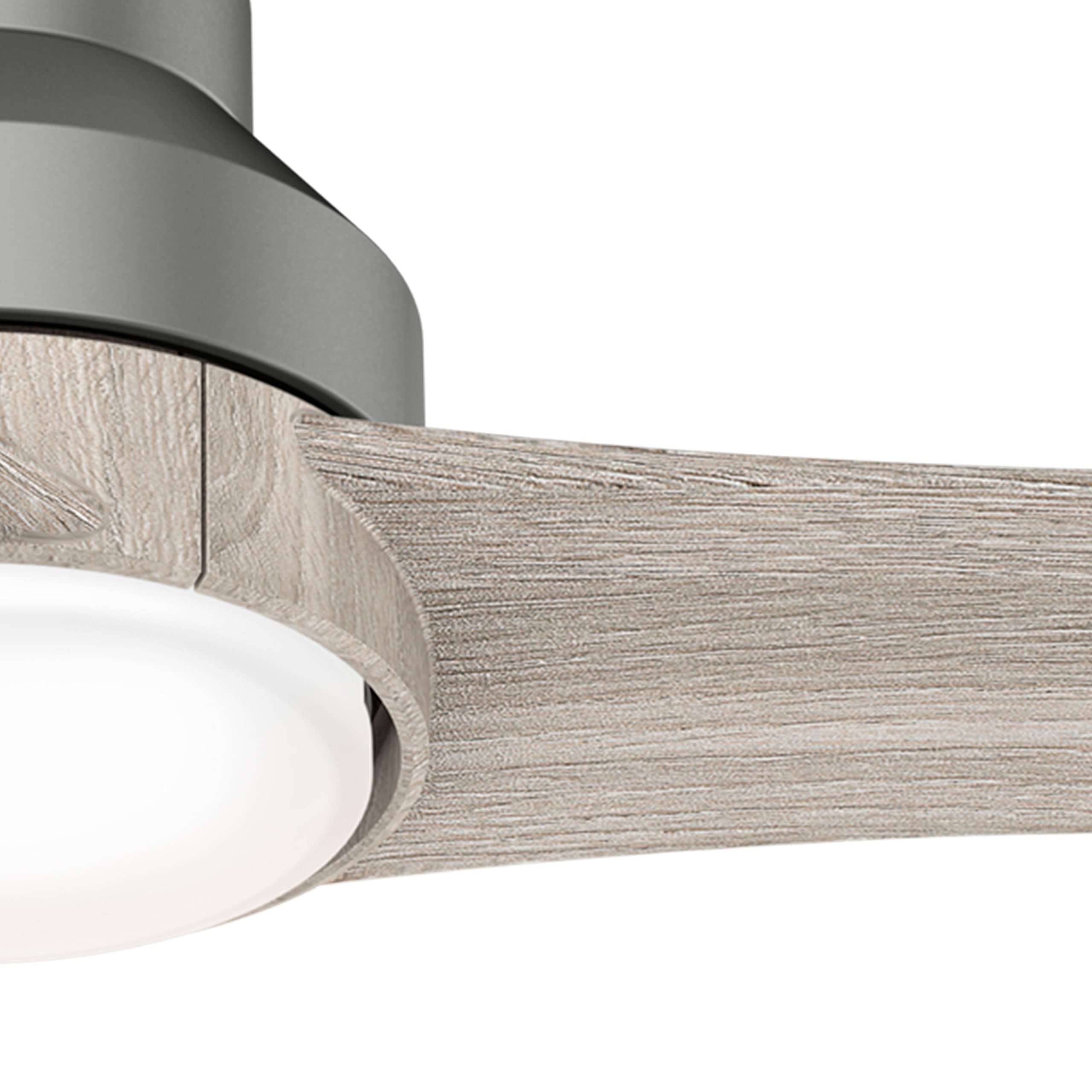 Hunter Fan 60 inch Contemporary Matte Silver Ceiling Fan with Light Kit & Remote Control - Energy Efficient Indoor Cooling for Bedroom, Living Room, Dining Room - Perfect for Home, Office & Holiday Gifts