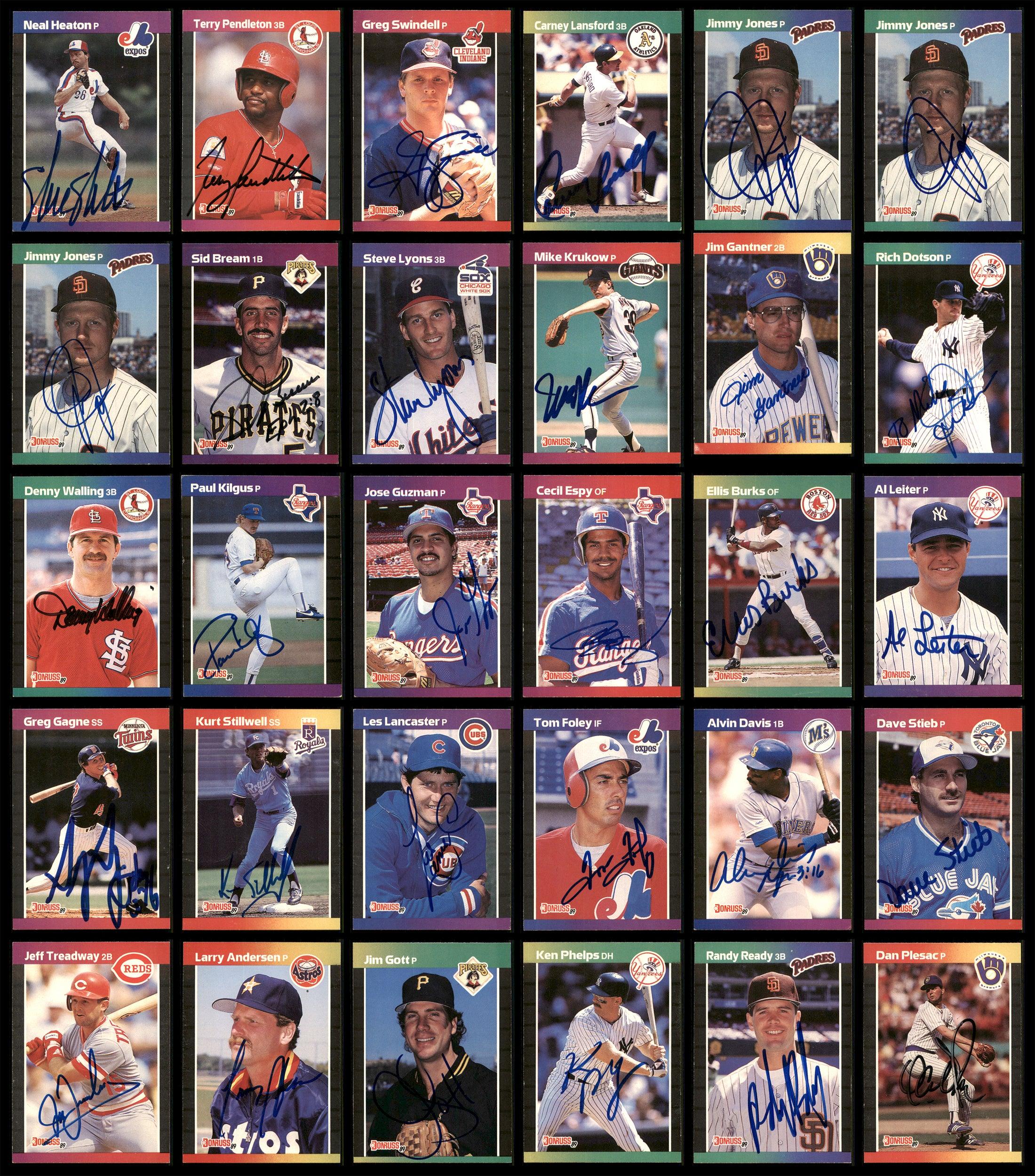 1989 Donruss Baseball Autographed Cards Lot of 152 - Rare Collectible Sports Memorabilia - SKU #185581 - Perfect for Sports Fans, Collectors, and Investment Enthusiasts