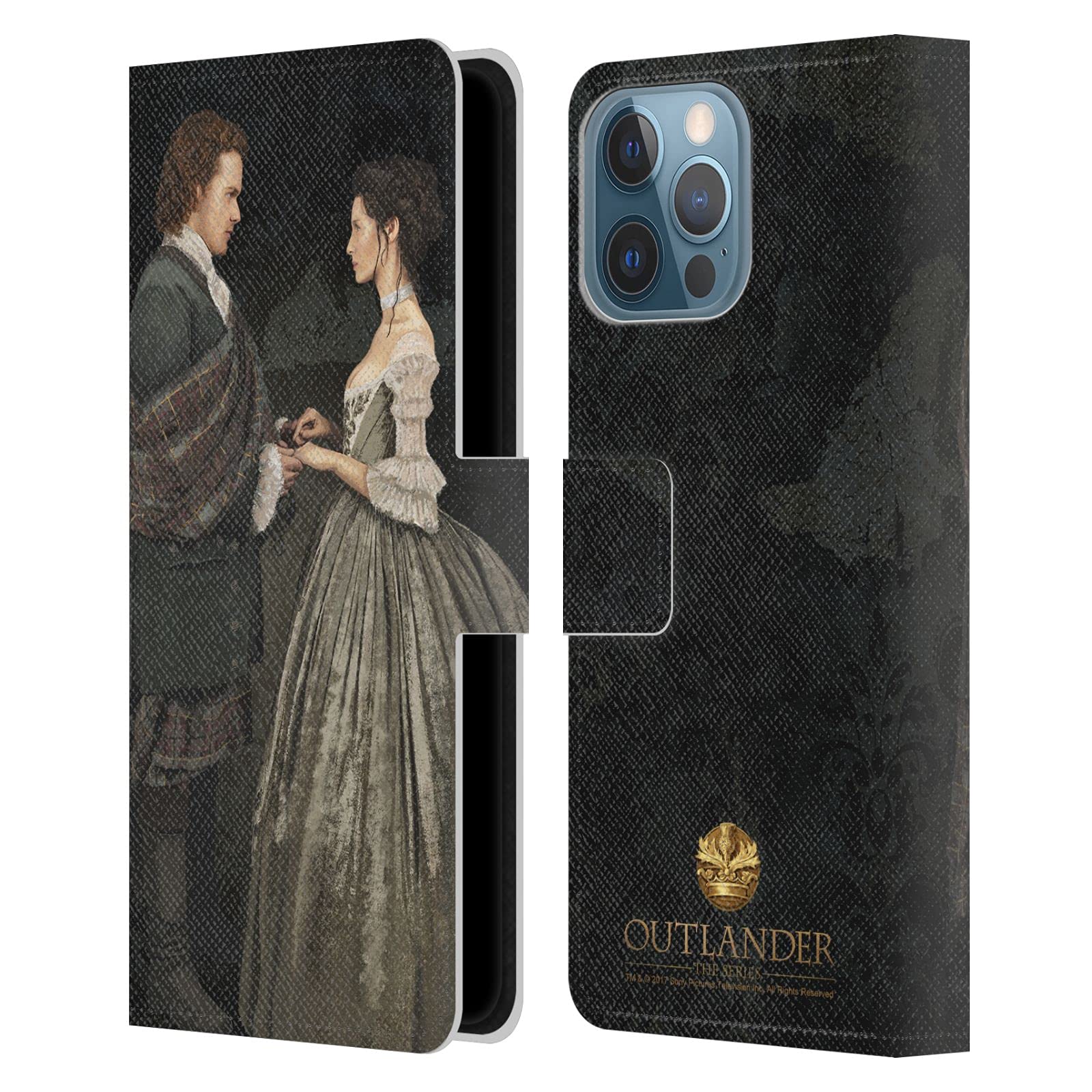 Head Case Designs Outlander Claire & Jamie Leather Book Wallet Case for iPhone 13 Pro Max - Perfect Gift for Fans & Travel Protection